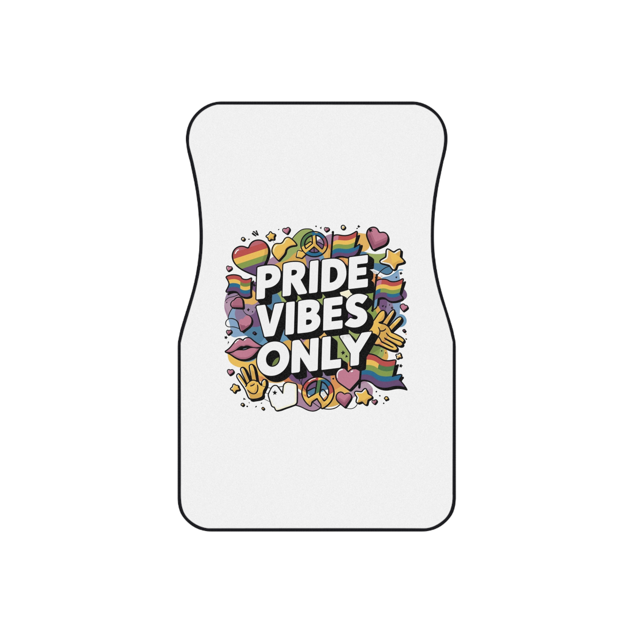 Pride Vibes Only T Shirt Design Isolated White Background Car Mats Set Of 4 - Image 2