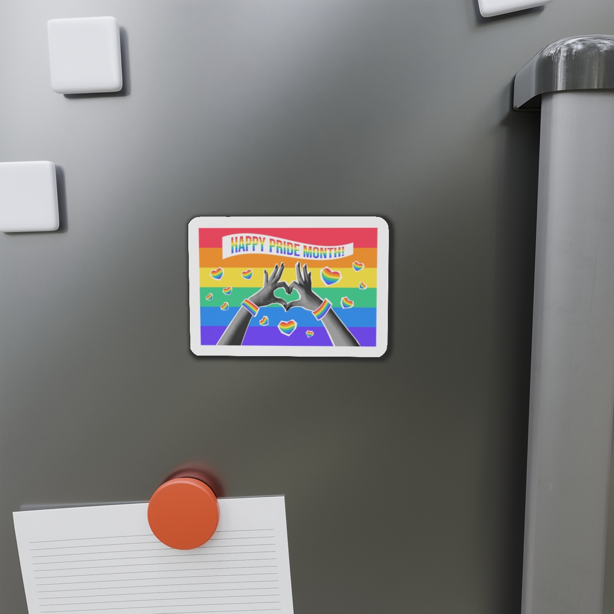 Lgbtq Pride Month Card Y2k Style Trendy Retro Collage Halftone Hands Die Cut Magnets - Image 8