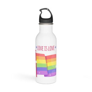 Pride Day Flag With Love Stainless Steel Water Bottle