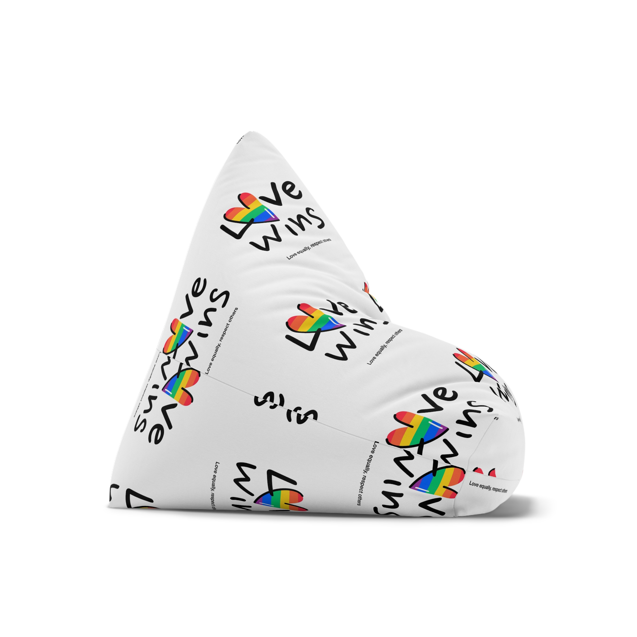 Love Letter Pride Rainbow Lettering Text Writing Pattern Freedom Love Heart Homo Colors Flag Parade(2) (1) Bean Bag Chair Cover - Image 7