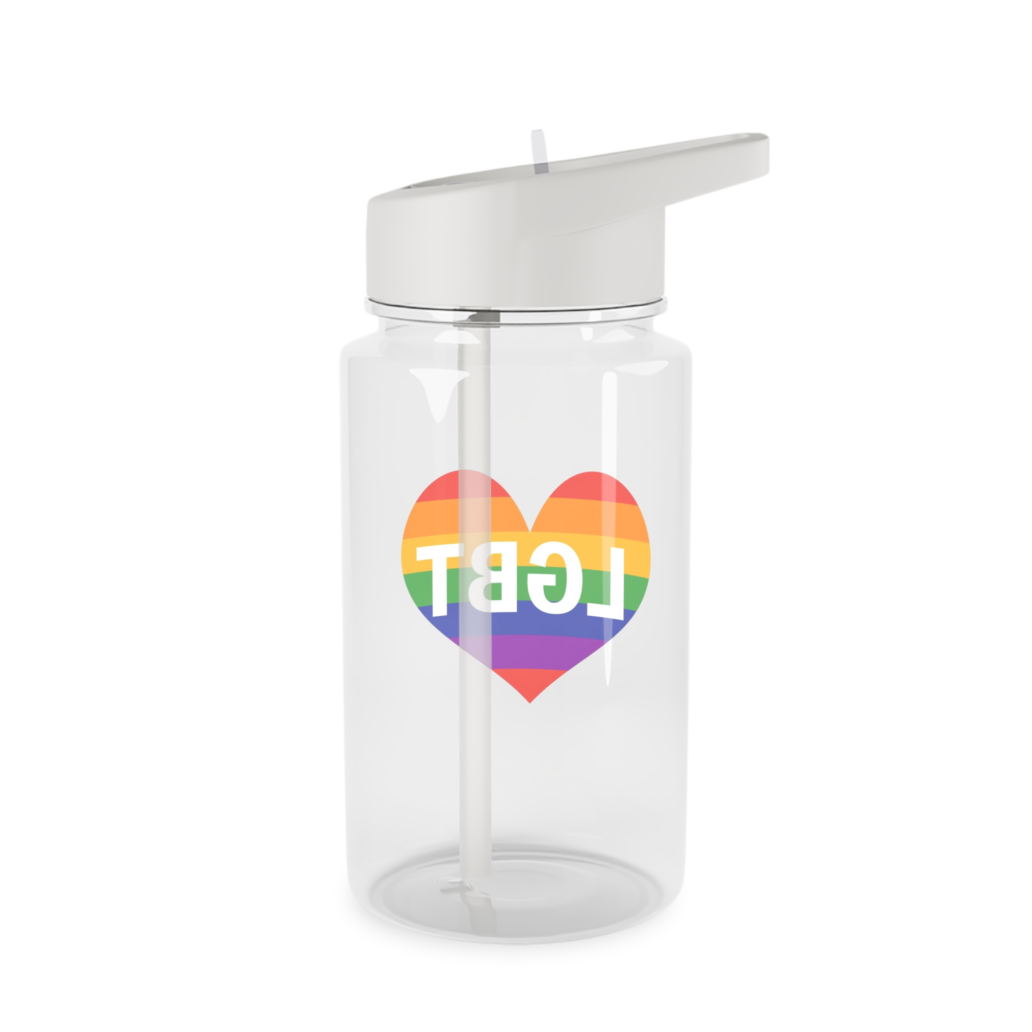 Lgbt Rainbow Colors Heart Mark Lgbt Letters Tritan Water Bottle - Image 2