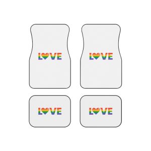 Vector Flat Pride Month Labels White Car Mats Set Of 4