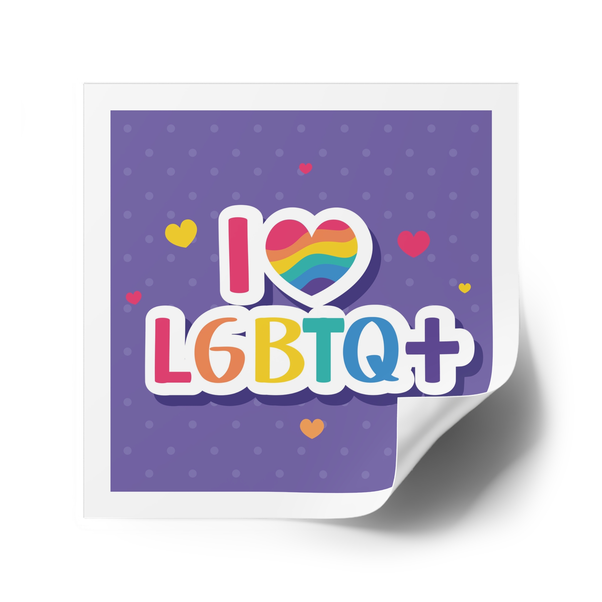 I Love Lgtbi Lettering Laminate Stickers Square - Image 42