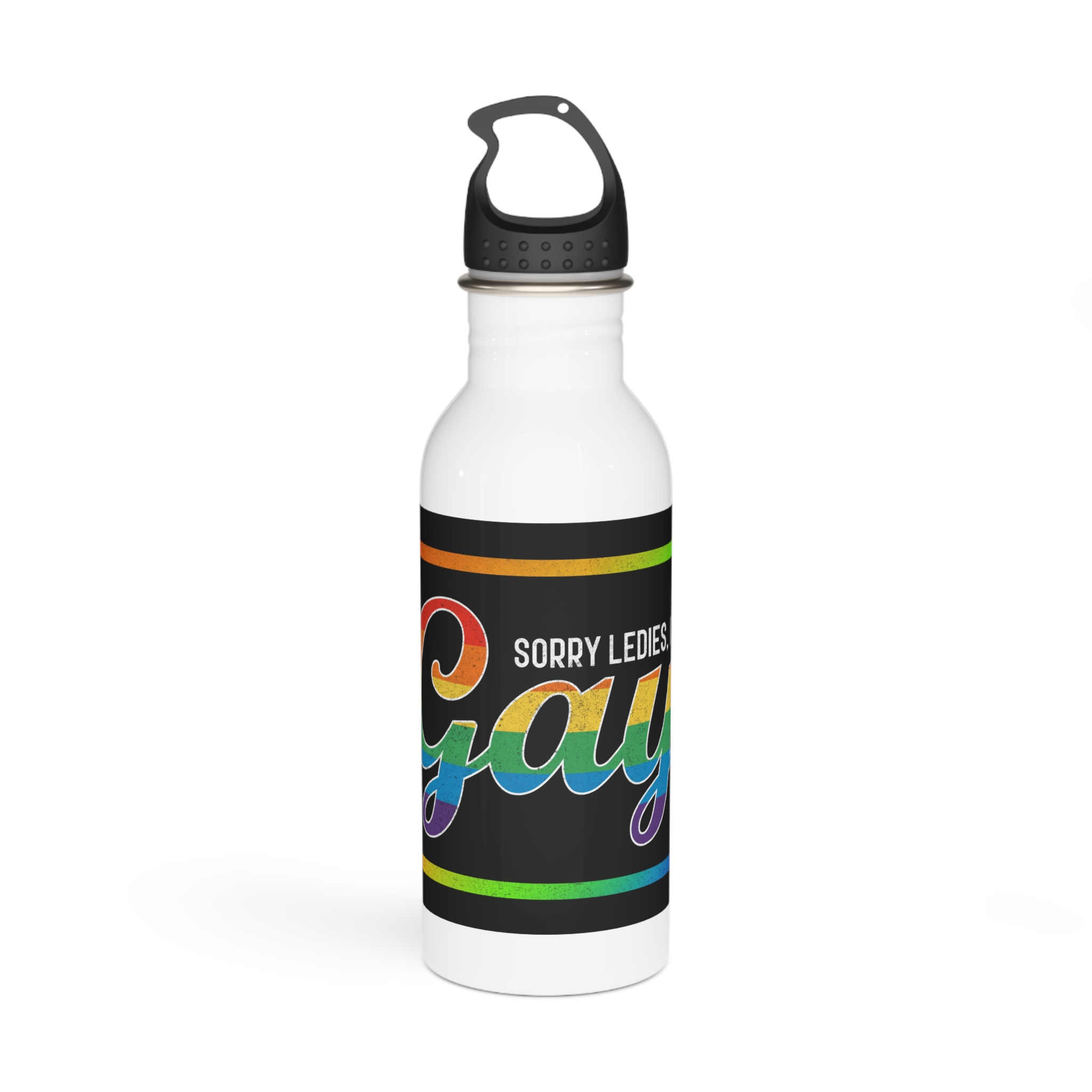 Pride Gay Rainbow Typography Vector Premium T Shirt(3) Stainless Steel Water Bottle