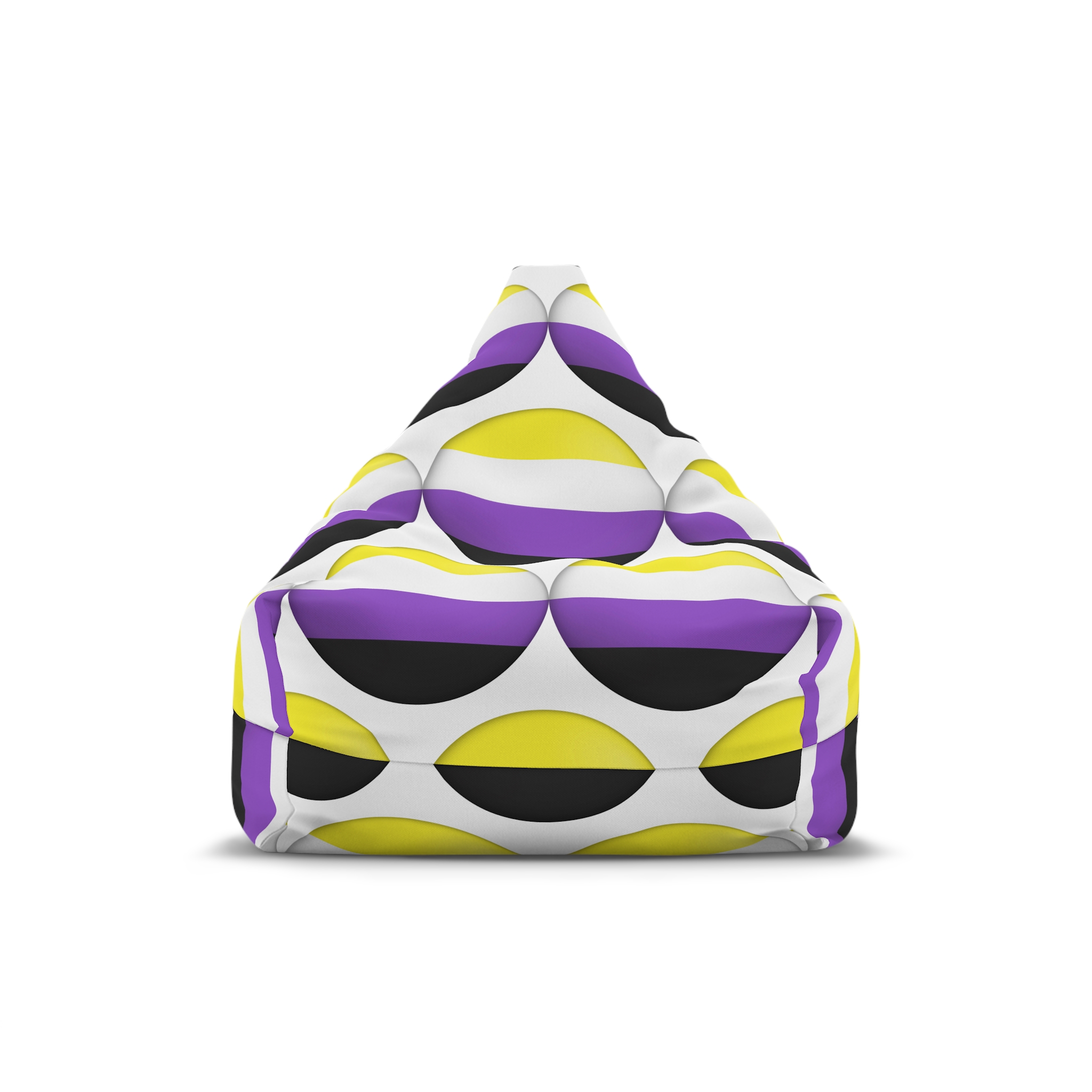 Flag Nonbinary Lgbtq Glossy Circular Flag Button Appearance 3d Icon Design With Depth Bean Bag Chair Cover