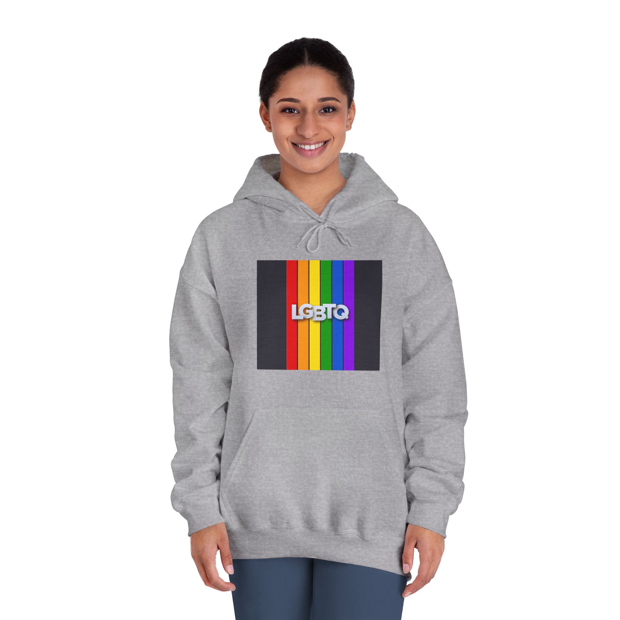 Lgbtq Paper Sign Rainbow Flag Unisex Dryblend Hooded Sweatshirt - Image 16