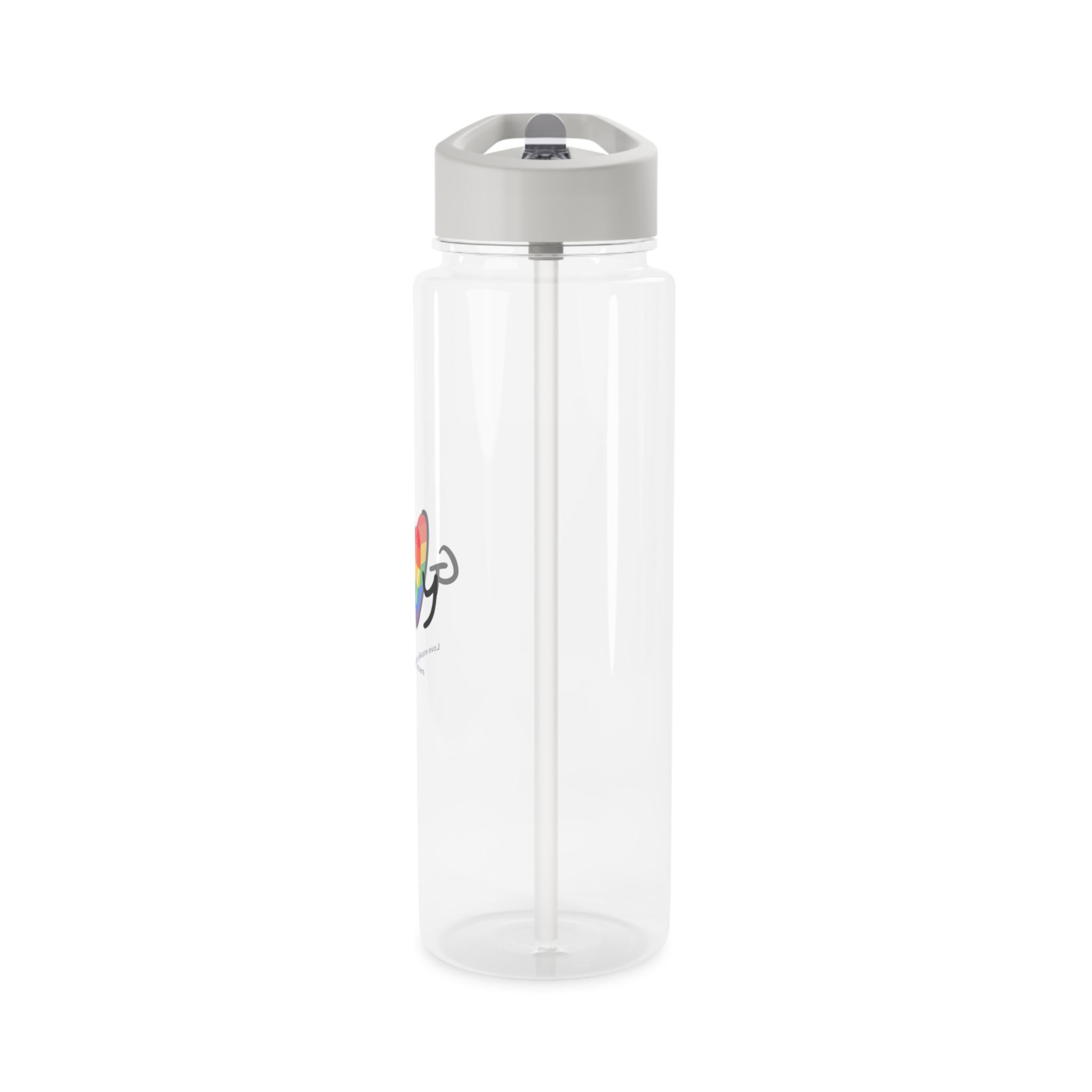 Love Letter Pride Rainbow Lettering Text Writing Pattern Freedom Love Heart Homo Colors Flag Parade Tritan Water Bottle - Image 7