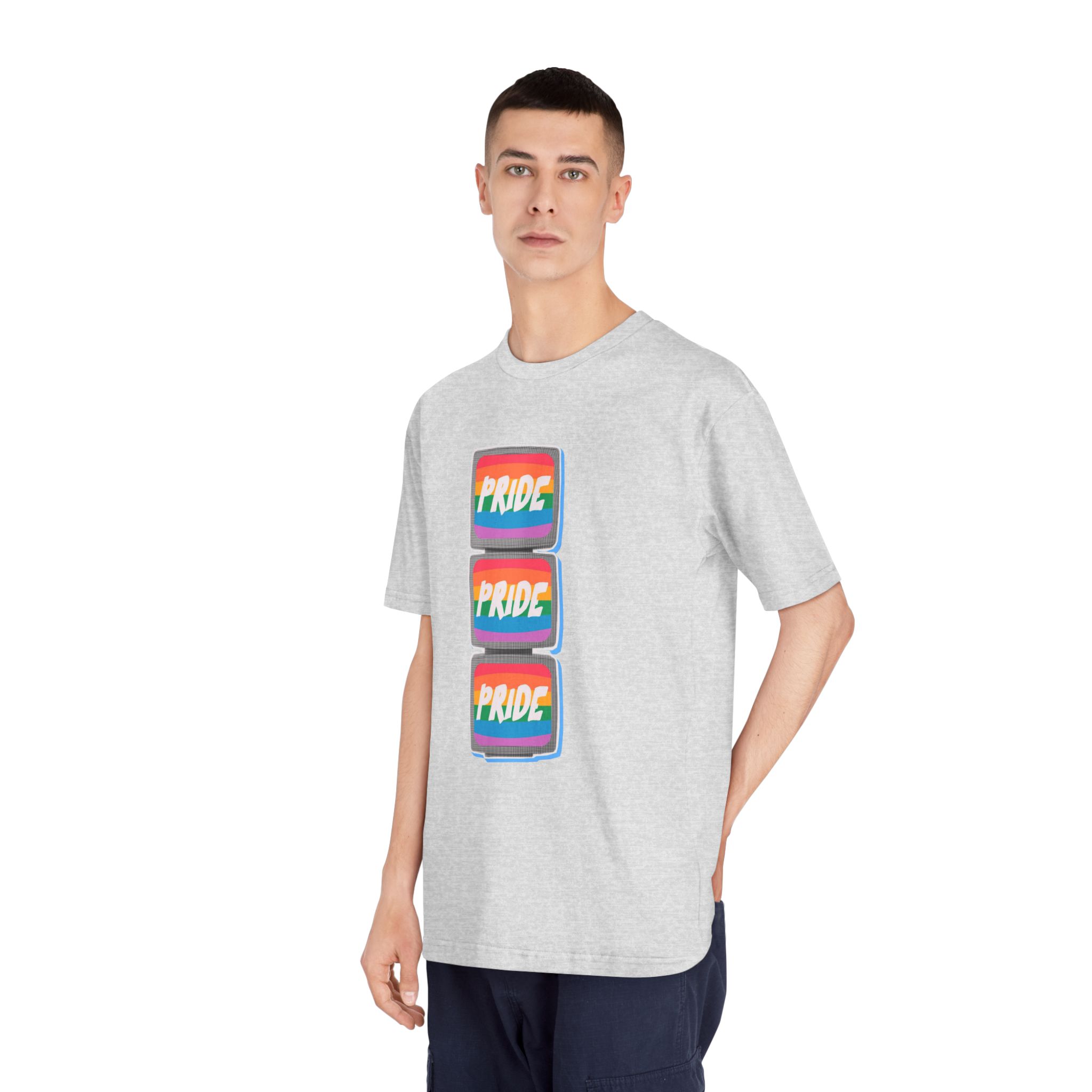 Retro Halftone Tvs With Rainbow Screens Bold Text Perfect Pride Month Activism Designs - Unisex Classic Crewneck T Shirt - Image 16