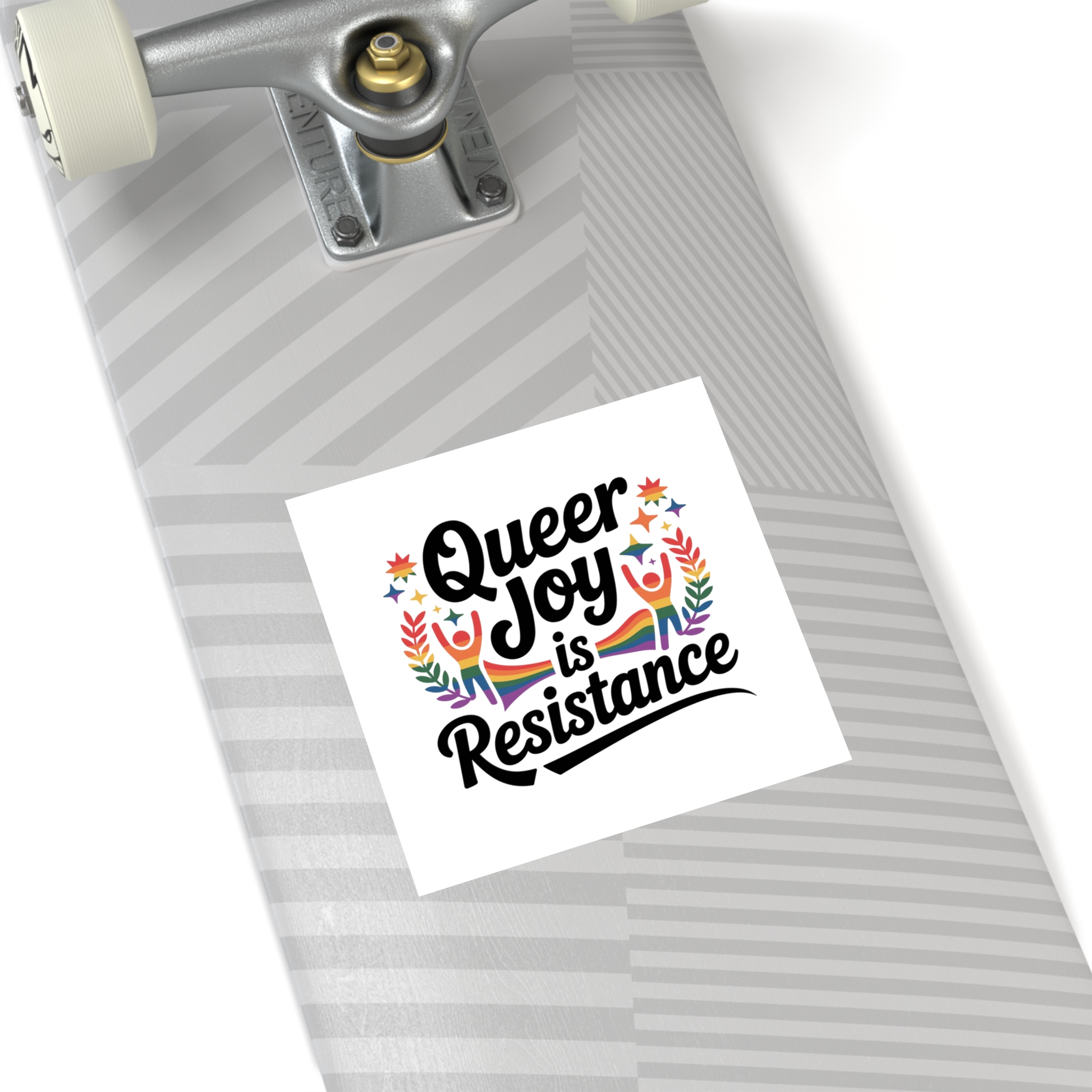 Queer Joy Is Resistance T Shirt Design Isolated White Background Laminate Stickers Square - Image 36