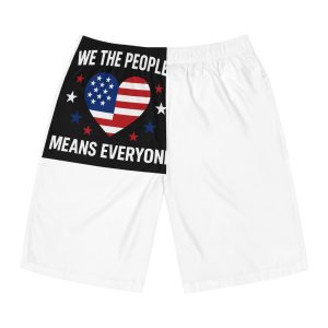 Womens We People Means Everyone American Flag Equal Rights Gift Vneck Mens Board Shorts Aop