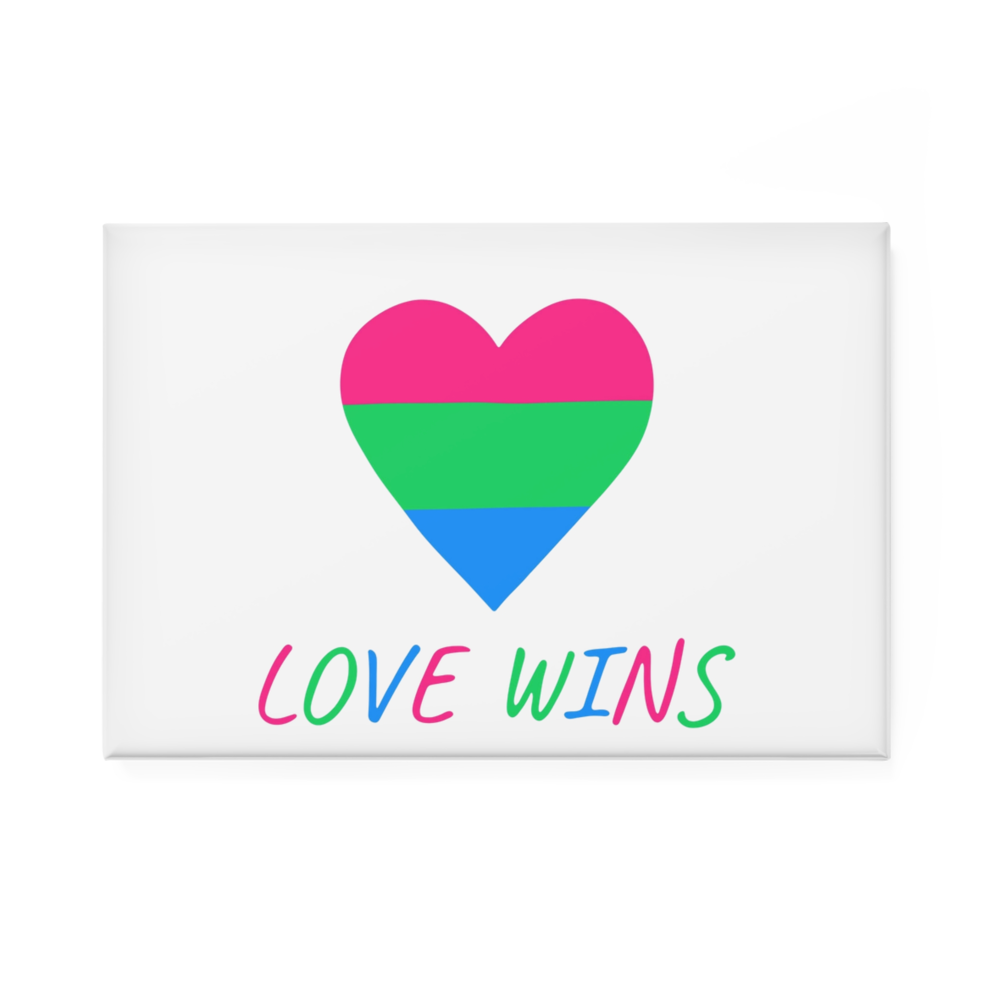 Colorful Heart Shape Polysexual Pride Flag Happy Pride Day Lgbtqia Community Pride Month Vector Hand Drawn Doodle Posters Stickers Logo Cards Button Magnet Rectangle 1 And 10 Pcs