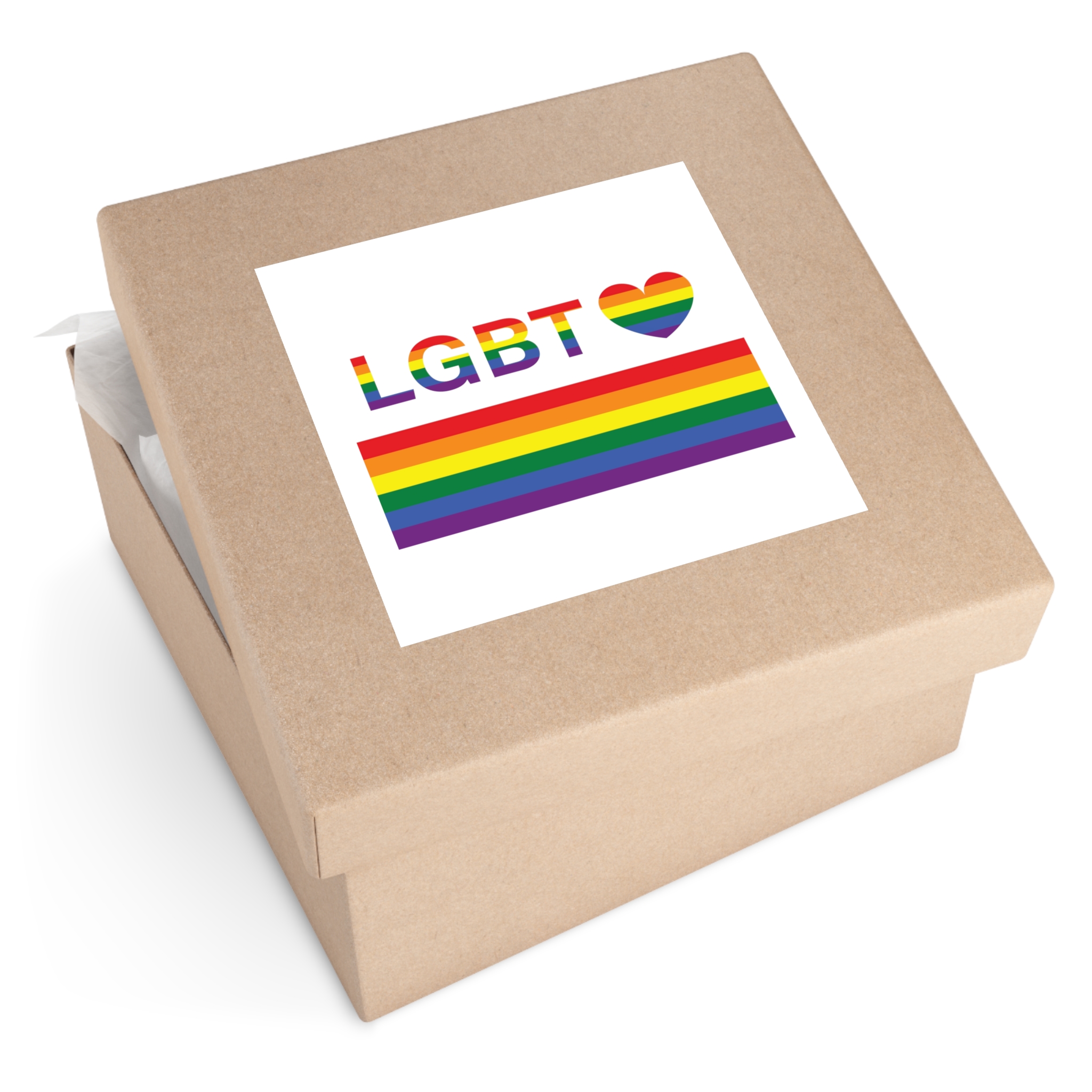 Lgbt Word Text Letter With Heart Rainbow Color Flag Isolated White Background Vector Illustration Laminate Stickers Square - Image 51