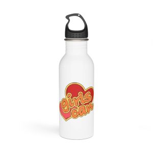 Girls Can Heart Sticker Vector Stainless Steel Water Bottle