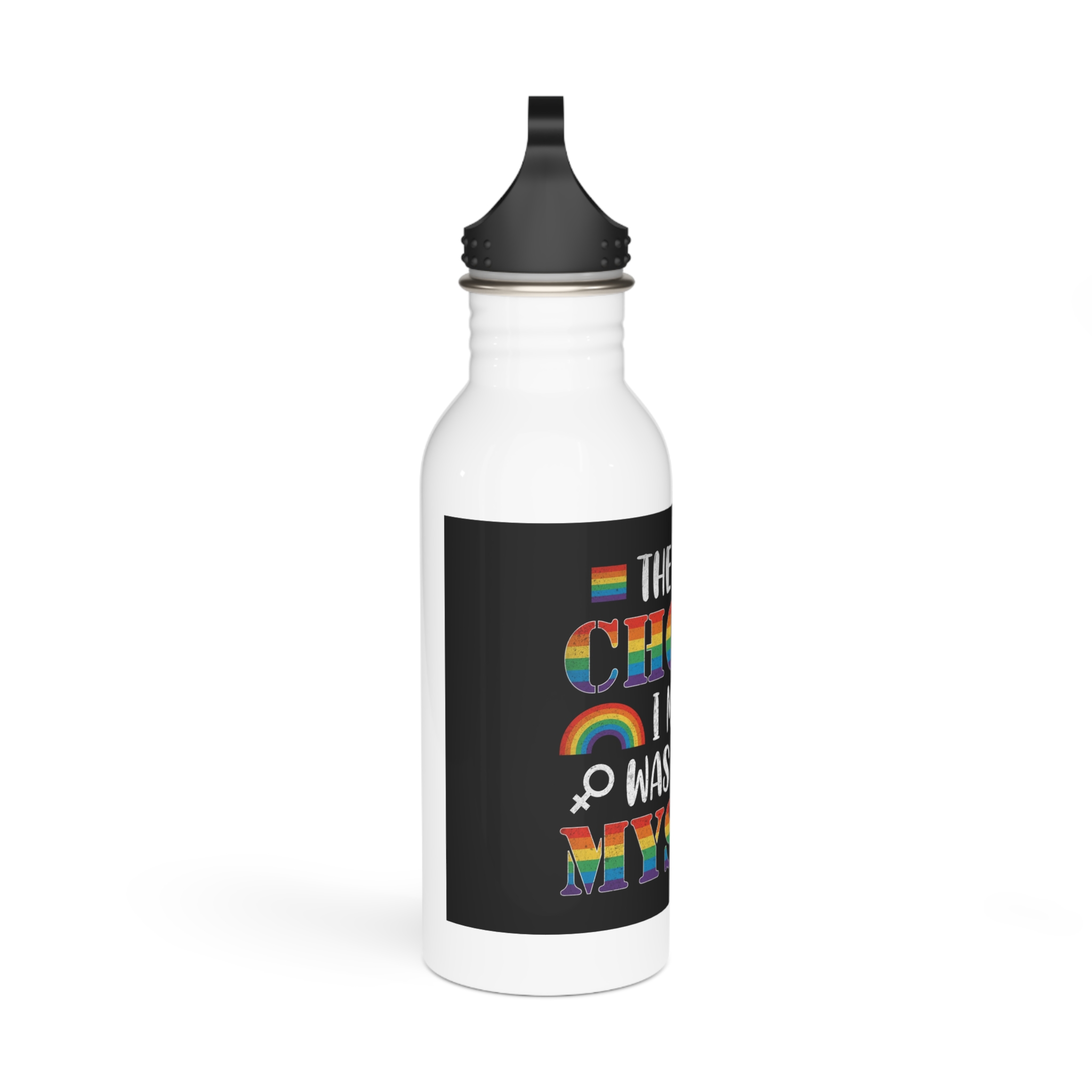 Pride Gay Rainbow Typography Vector Premium T Shirt Stainless Steel Water Bottle - Image 2