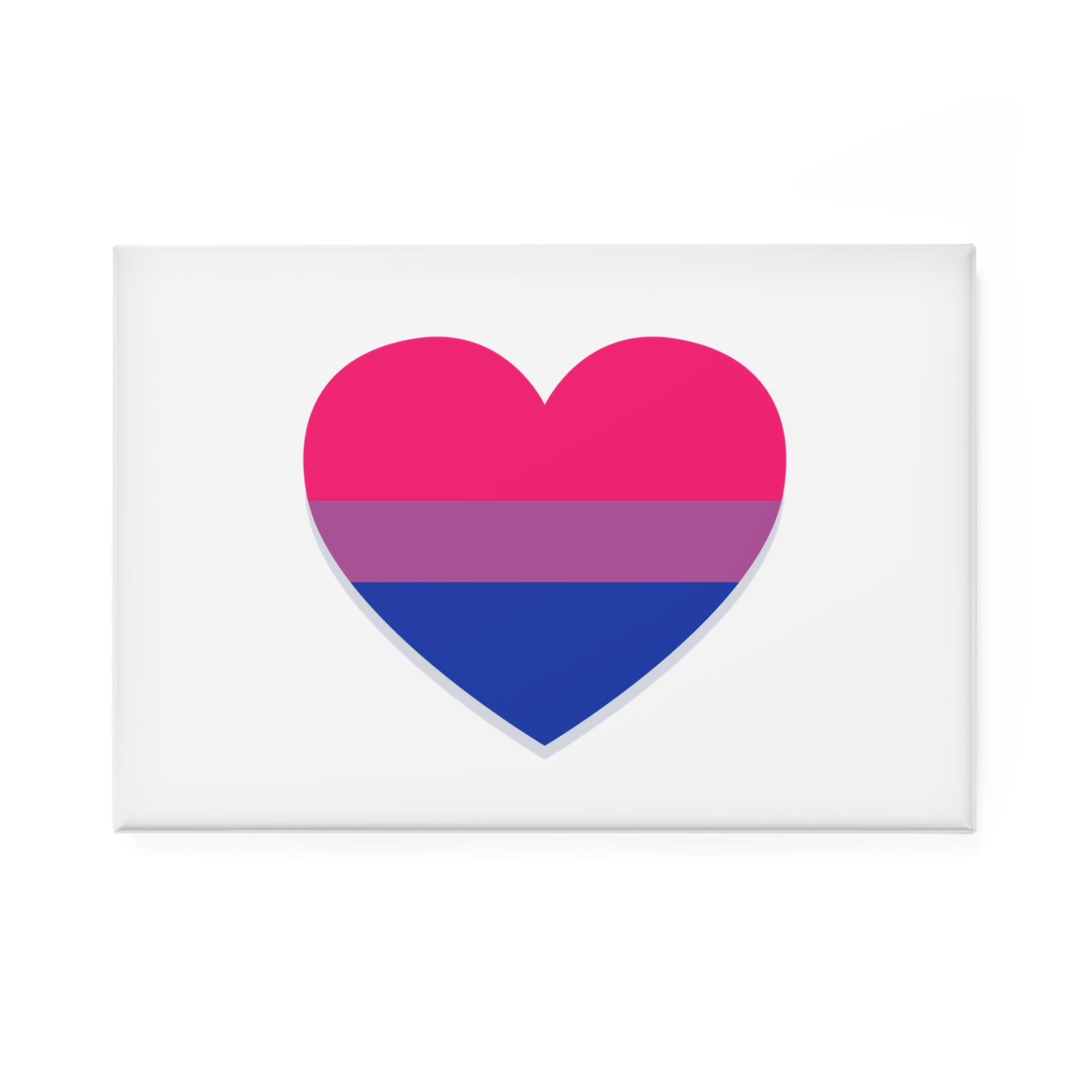 Bisexual Flag Heart Shape Button Magnet Rectangle 1 And 10 Pcs