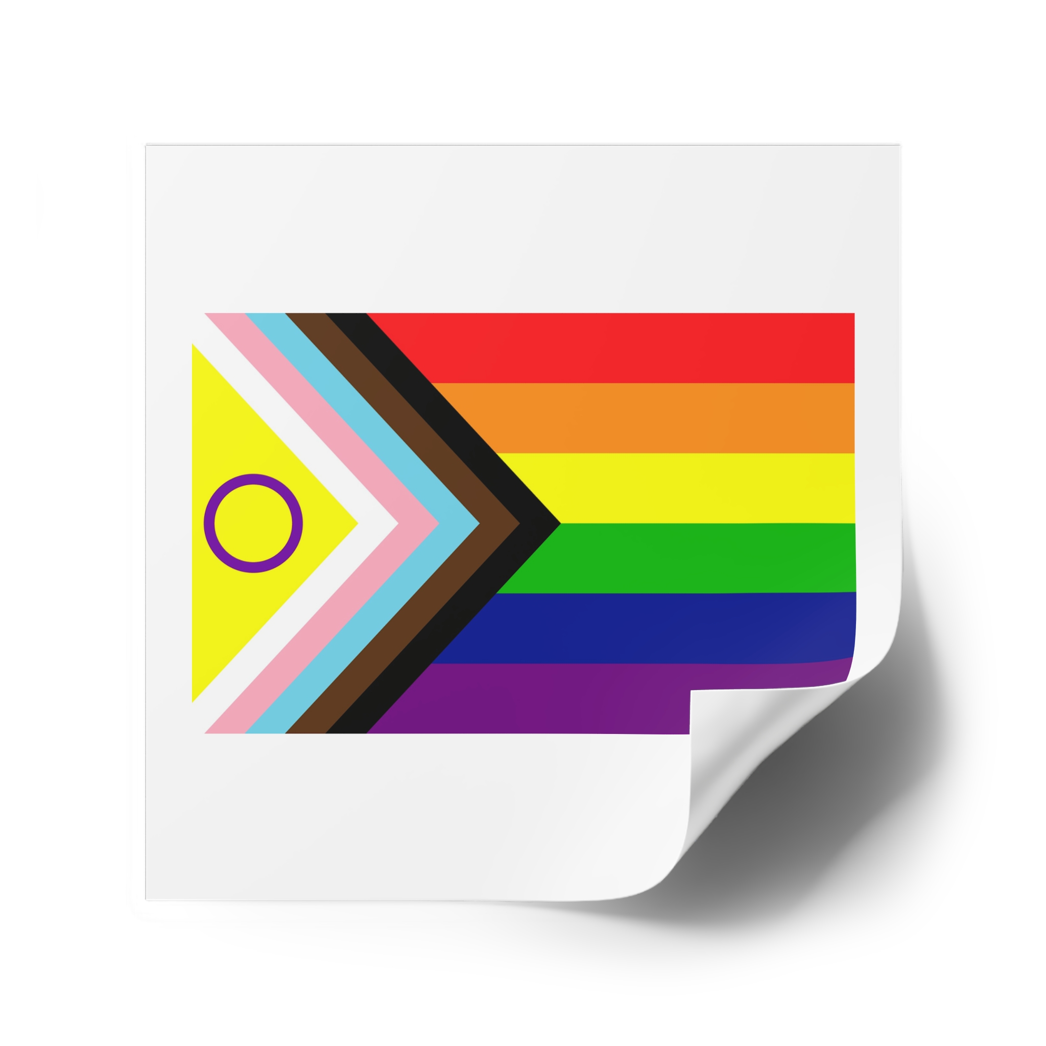 Lgbtq Pride Flag New Lgbtq Pride Flag Vector Updated Intersex Inclusive Progress Pride Flag Laminate Stickers Square - Image 34