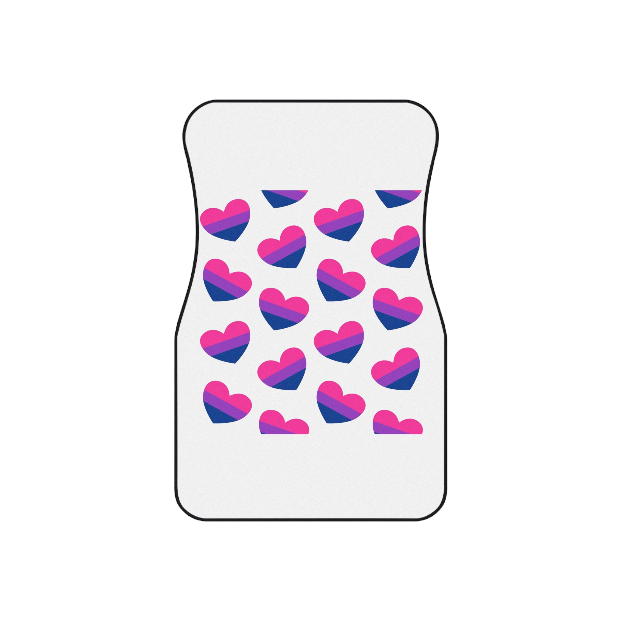 Vector Seamless Pattern Bisexual Flag Heart Car Mats Set Of 4 - Image 2