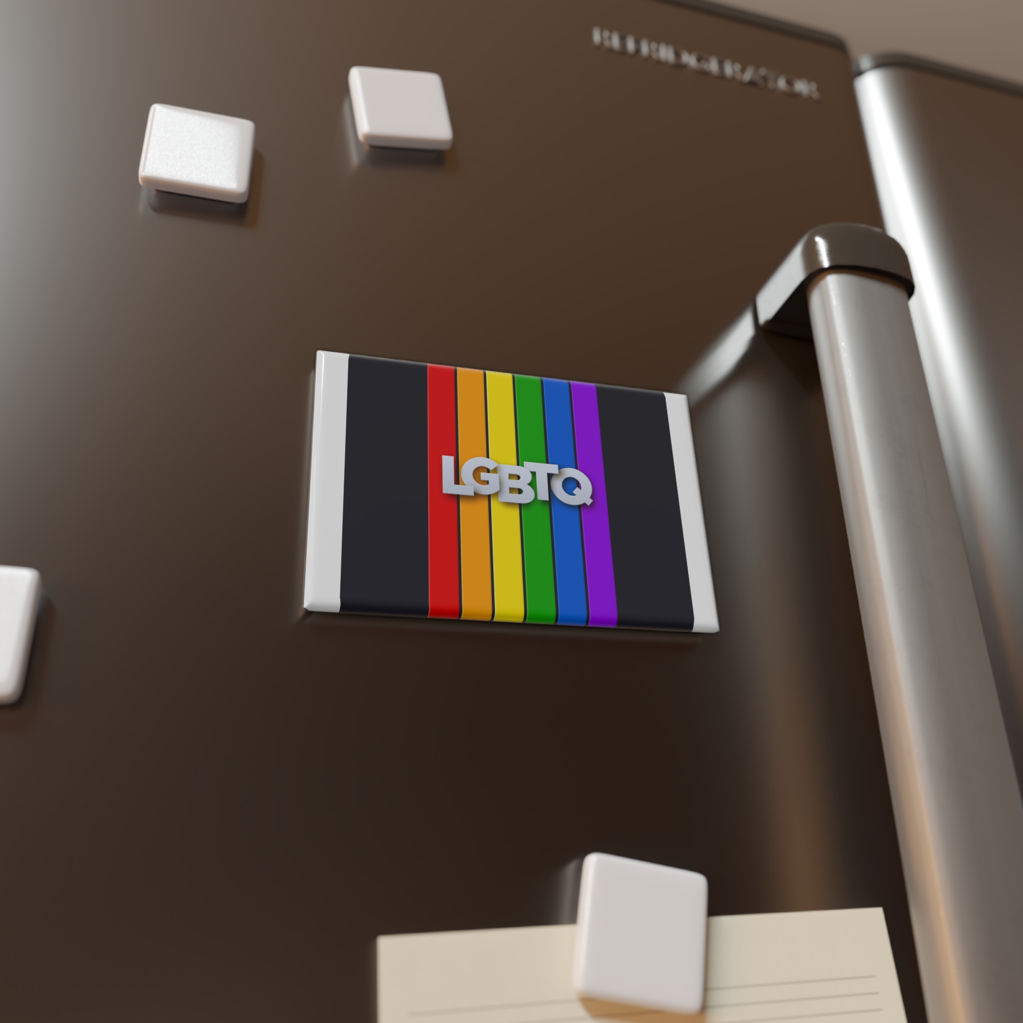 Lgbtq Paper Sign Rainbow Flag Button Magnet Rectangle 1 And 10 Pcs - Image 4