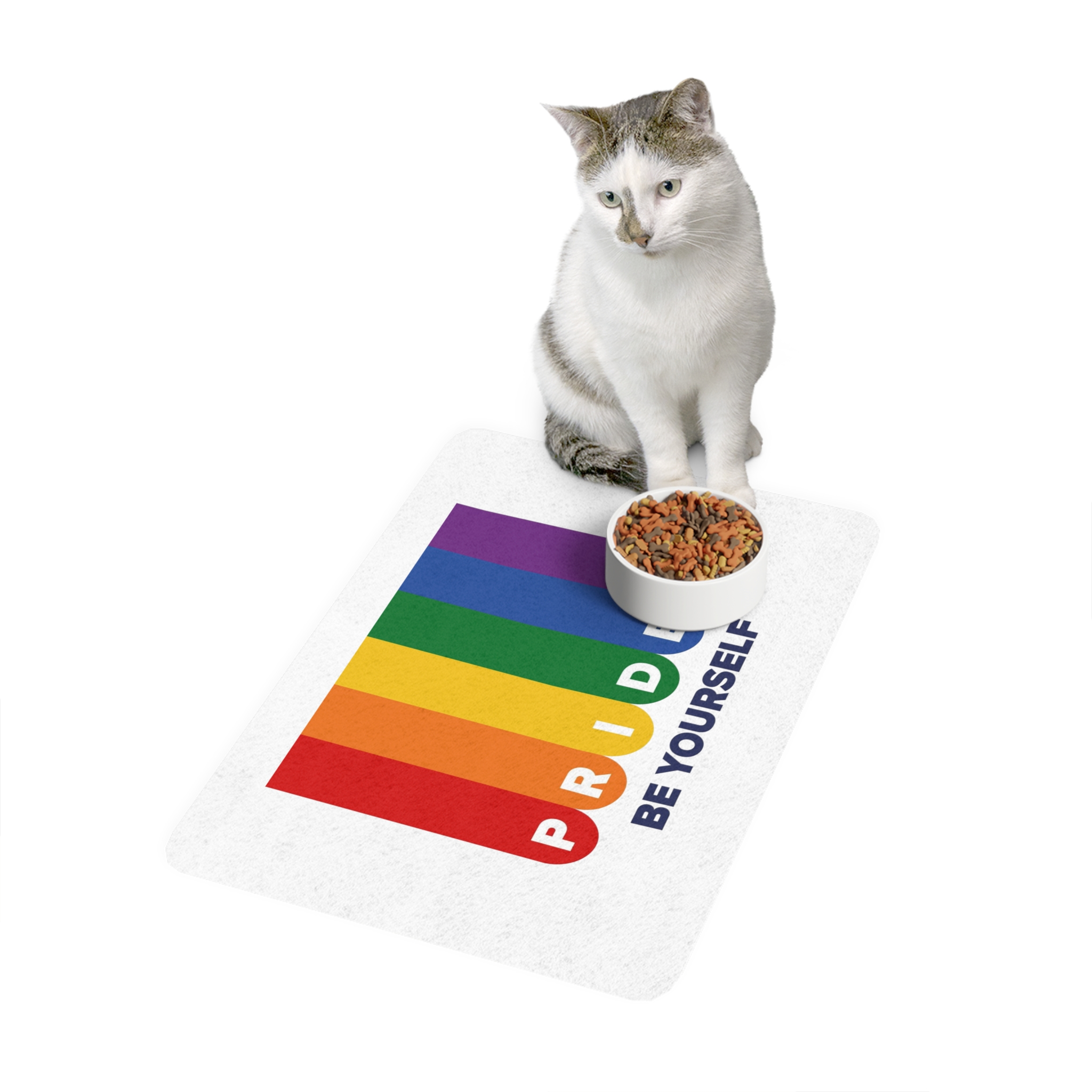Lgbt Pride Month June Lesbian Gay Bisexual Transgender Lgbtq Flag Rainbow Vector(1) Pet Food Mat 12x18 - Image 3