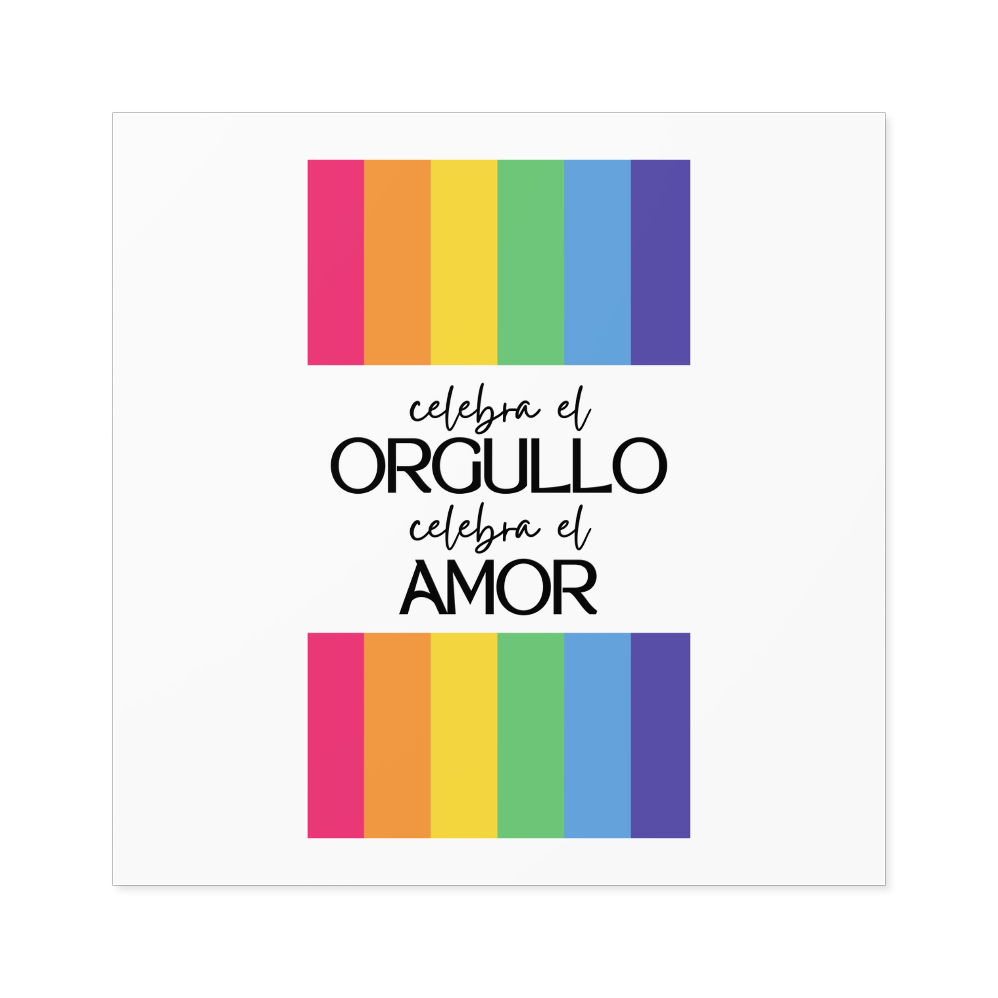 Happy Pride Month Rainbow Background Template Design Laminate Stickers Square - Image 33
