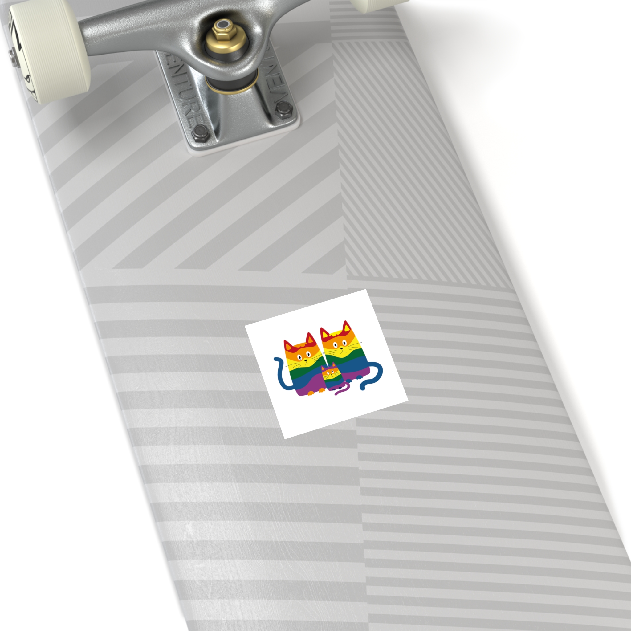 Lgbt Cats Samesex Love Like Everyone Else Cute Cartoon Cats Vector Copyspace Laminate Stickers Square - Image 8