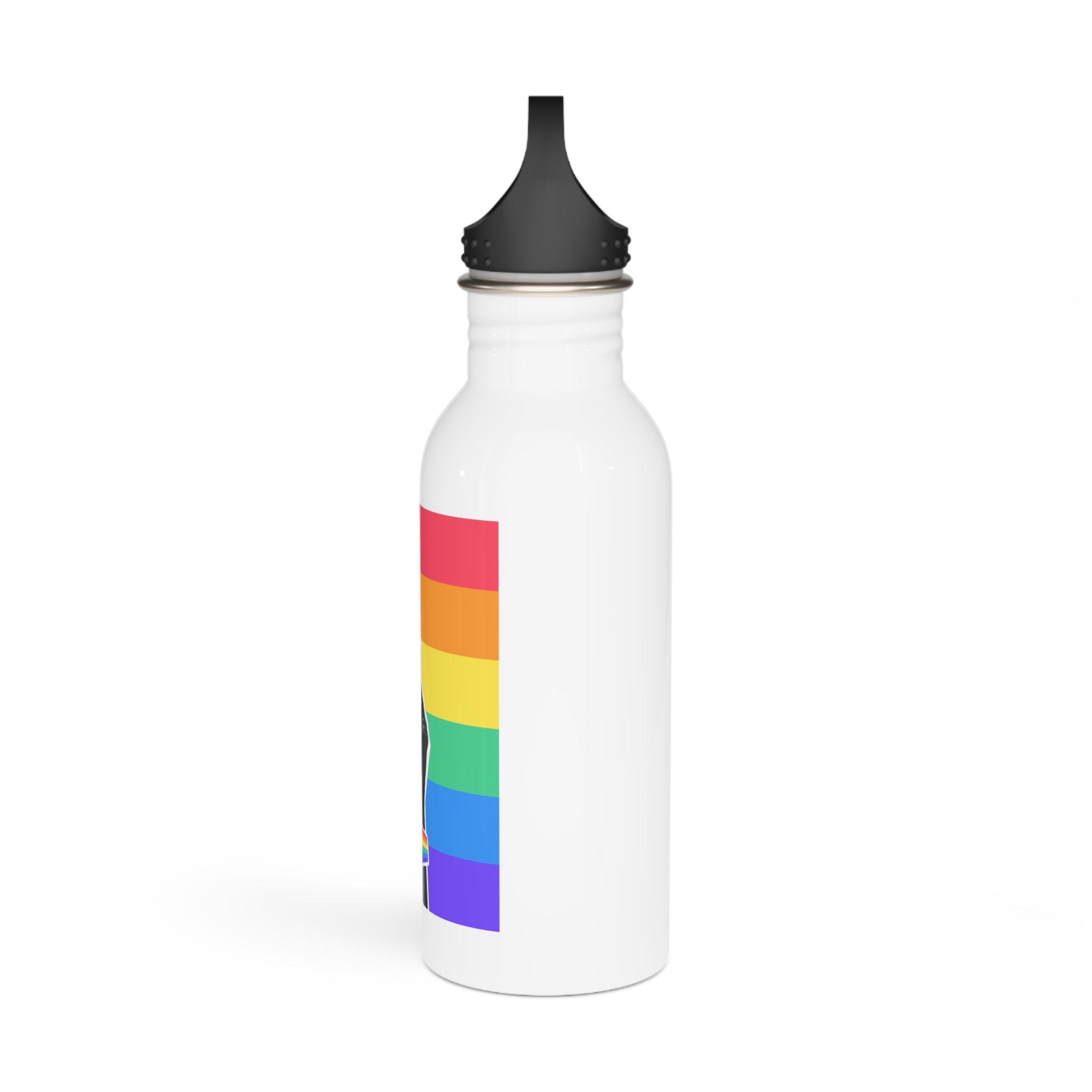 Lgbtq Trendy Retro Collage Halftone Hands Stainless Steel Water Bottle - Image 4