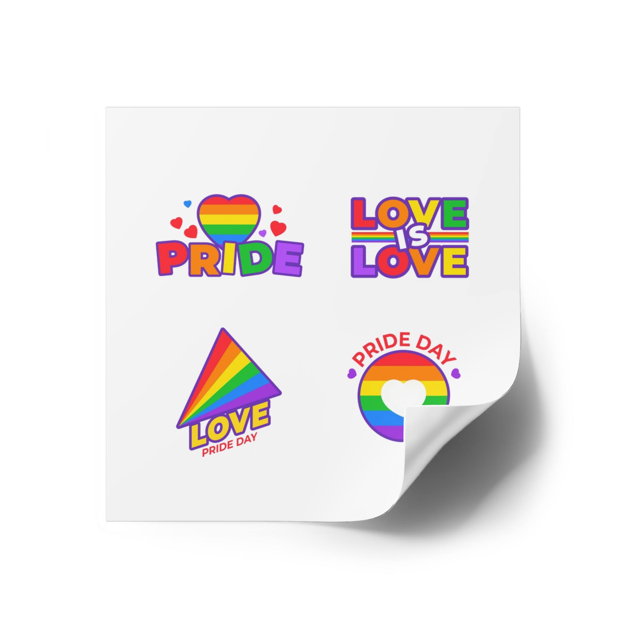 Illustrations Pride Day Badges Laminate Stickers Square - Image 22