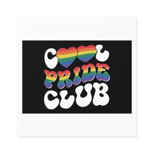 Rainbow Club Logo With Word Rainbow Top Laminate Stickers Square