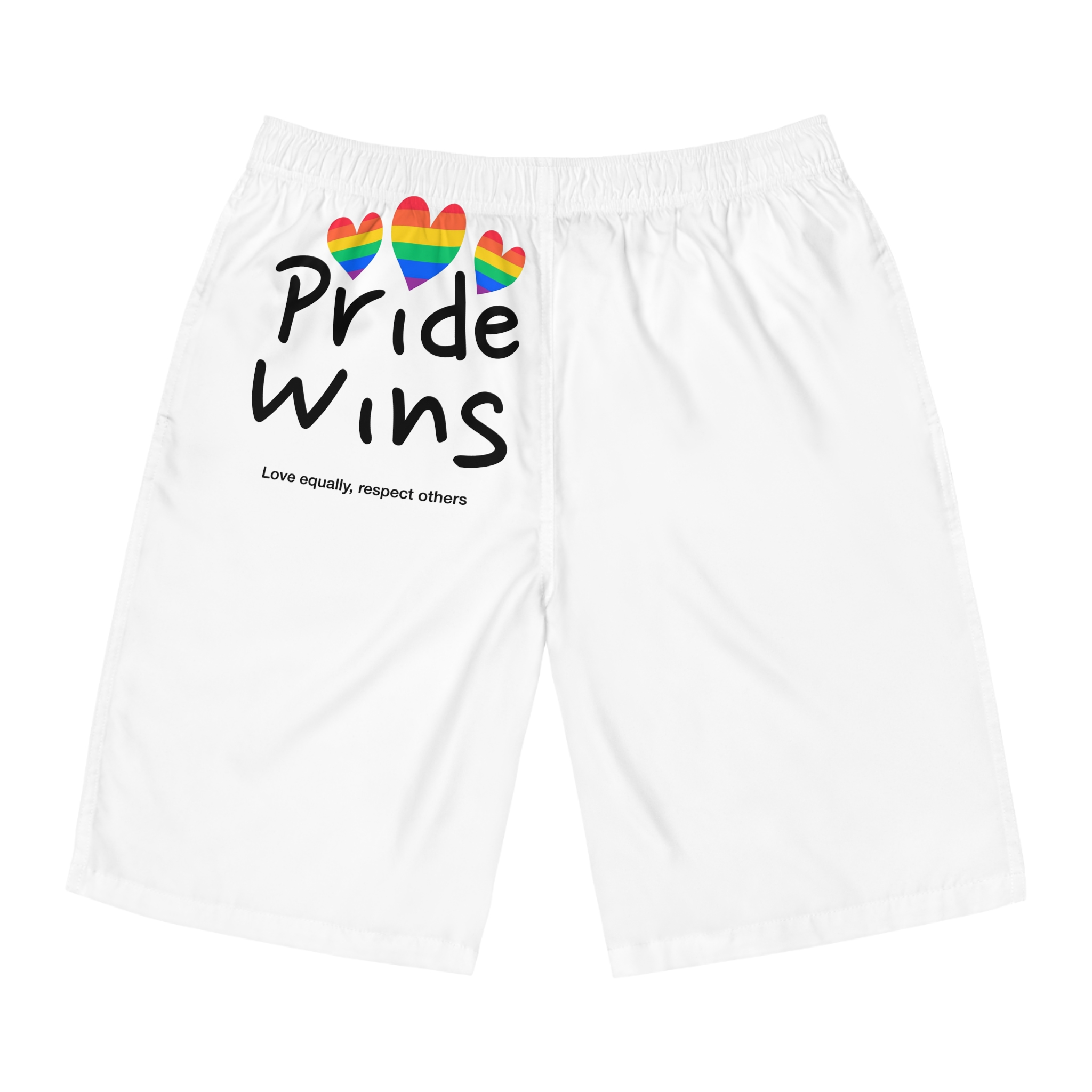 Love Letter Pride Rainbow Lettering Text Writing Pattern Freedom Love Heart Homo Colors Flag Parade (1) Mens Board Shorts Aop