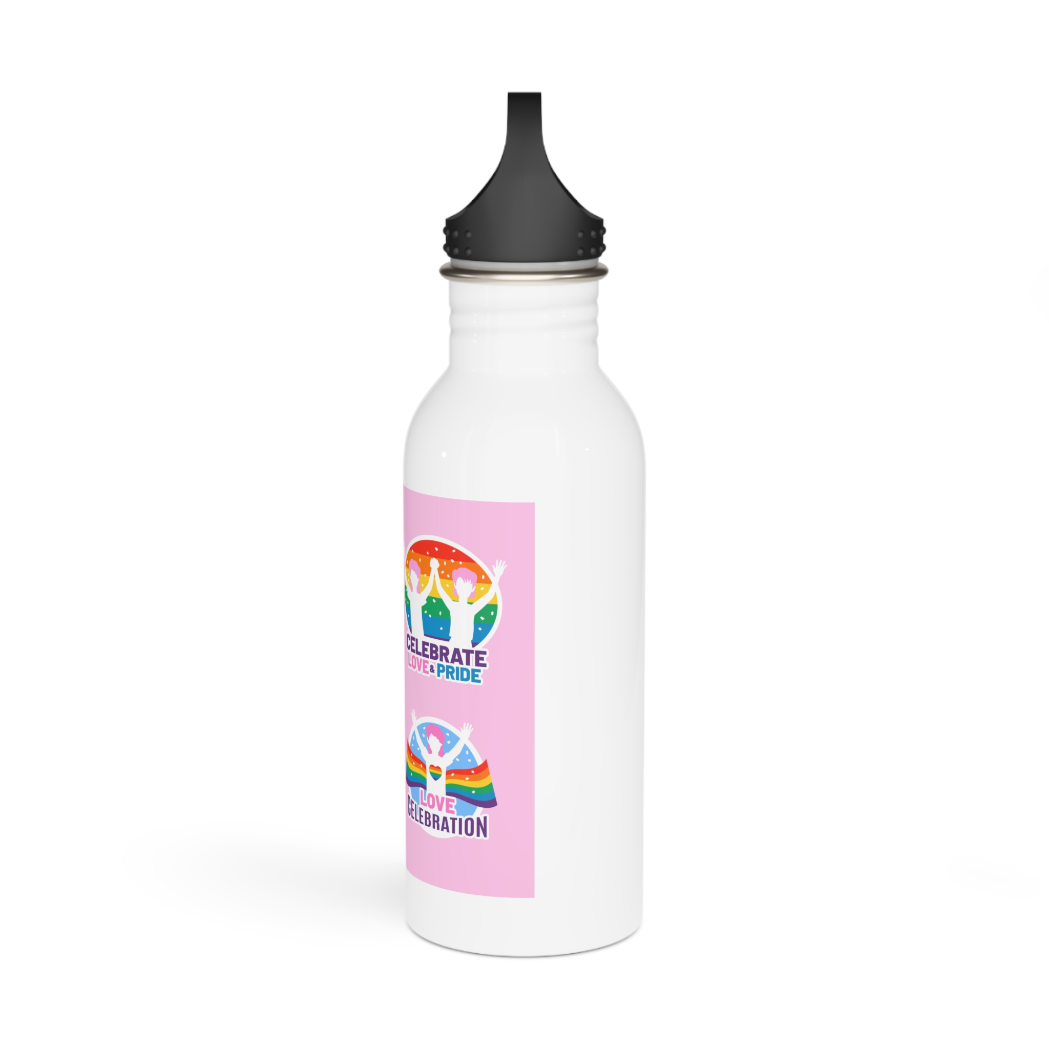 Pride Day Neon Badges Stainless Steel Water Bottle - Image 4