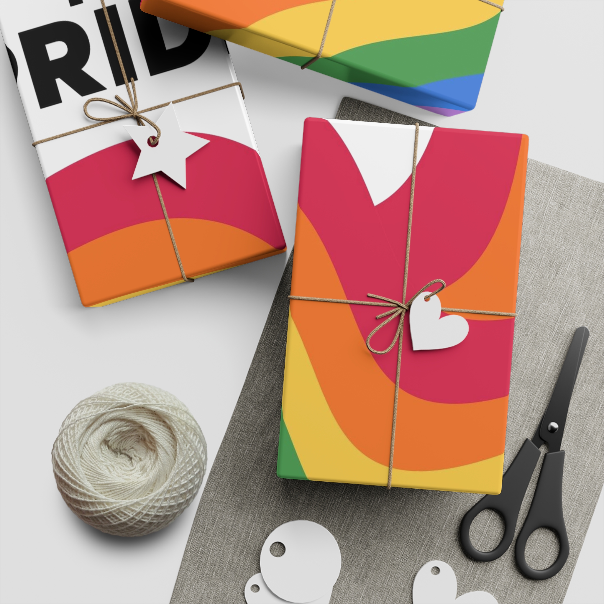 Happy Pride Month Rainbow Background Template Design Gift Wrapping Paper Sheets 1pc - Image 2