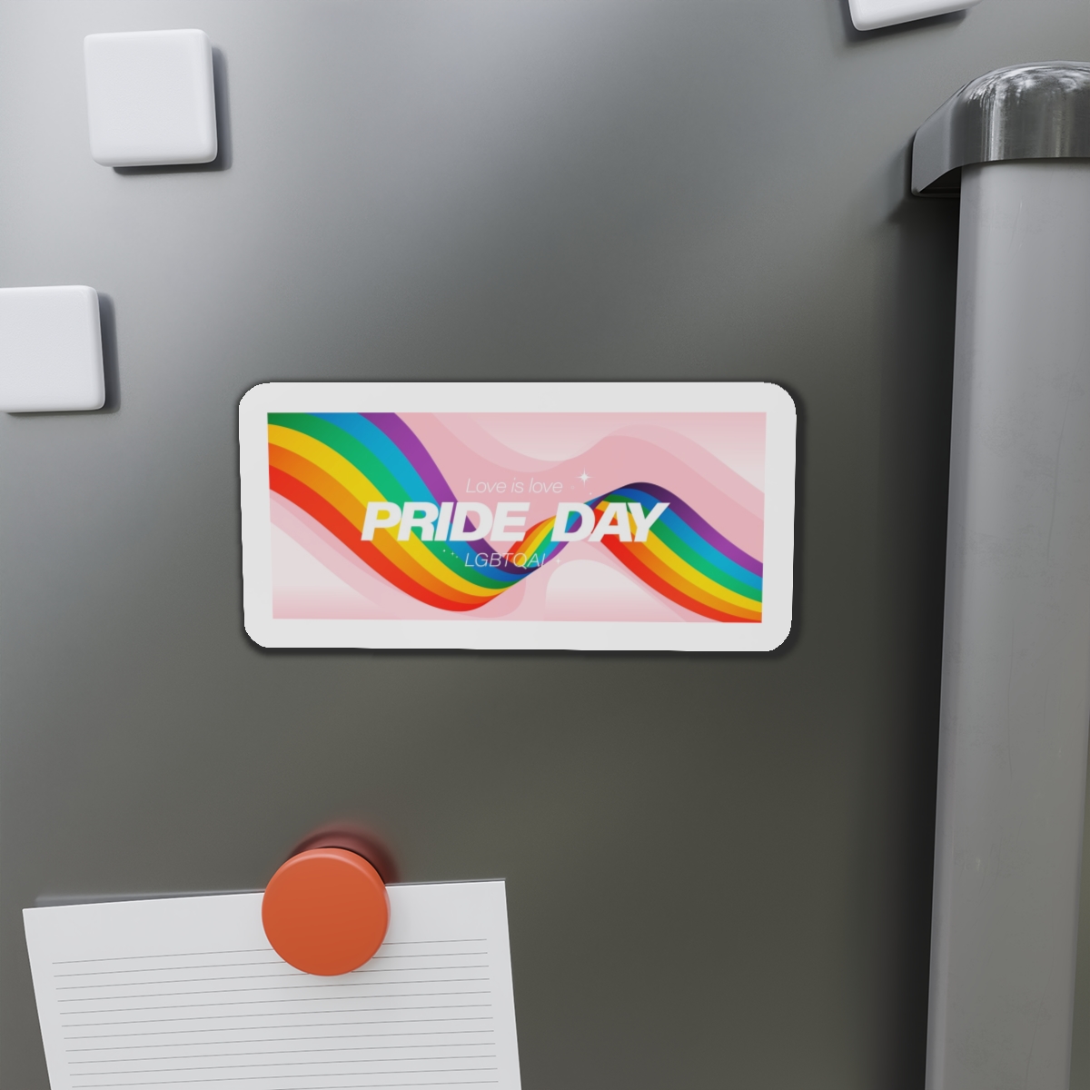 Happy Pride Month Background Vector Lgbtq Community Symbol With Rainbow Pride Flag Heart Design Cele Die Cut Magnets - Image 14