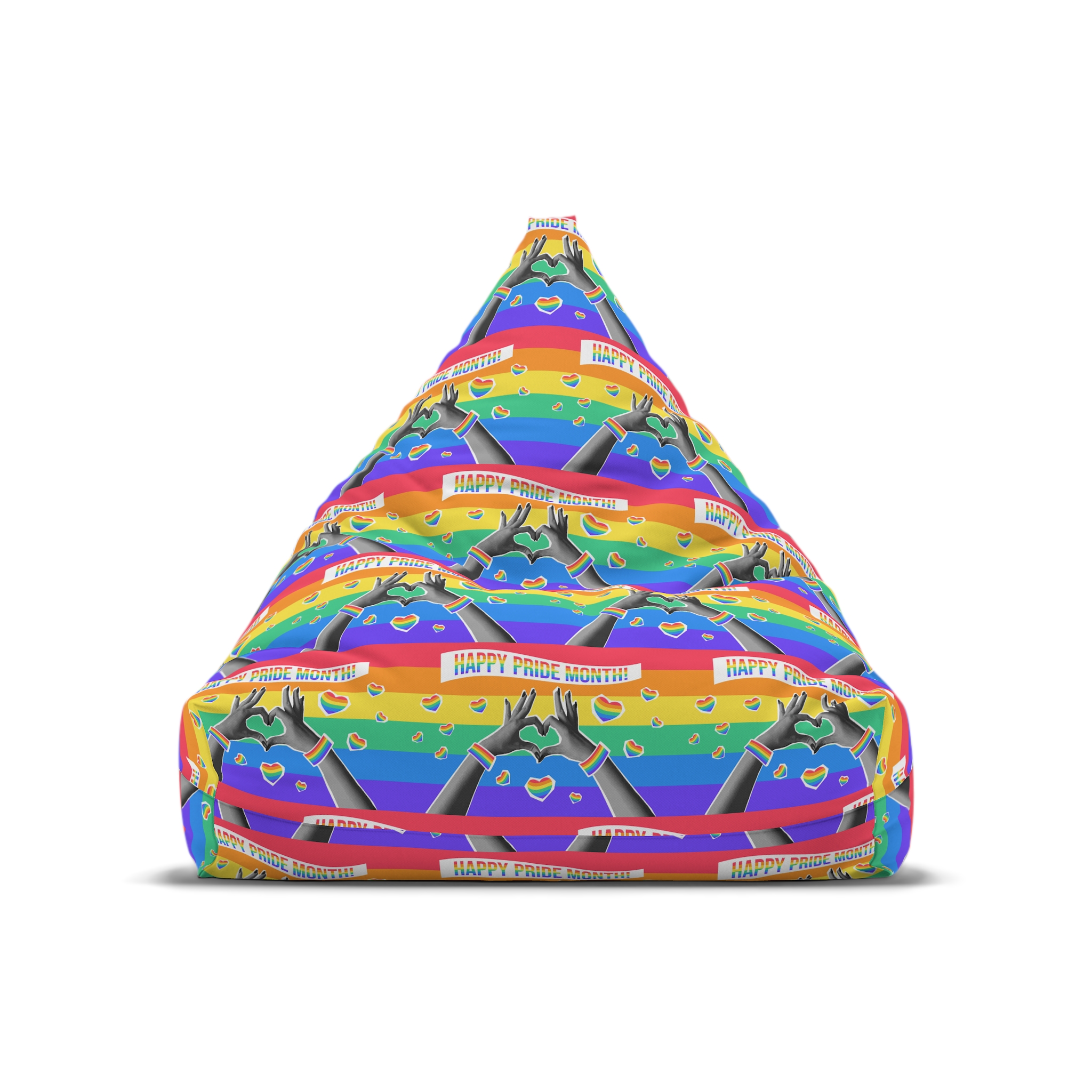 Lgbtq Pride Month Card Y2k Style Trendy Retro Collage Halftone Hands Bean Bag Chair Cover - Image 5