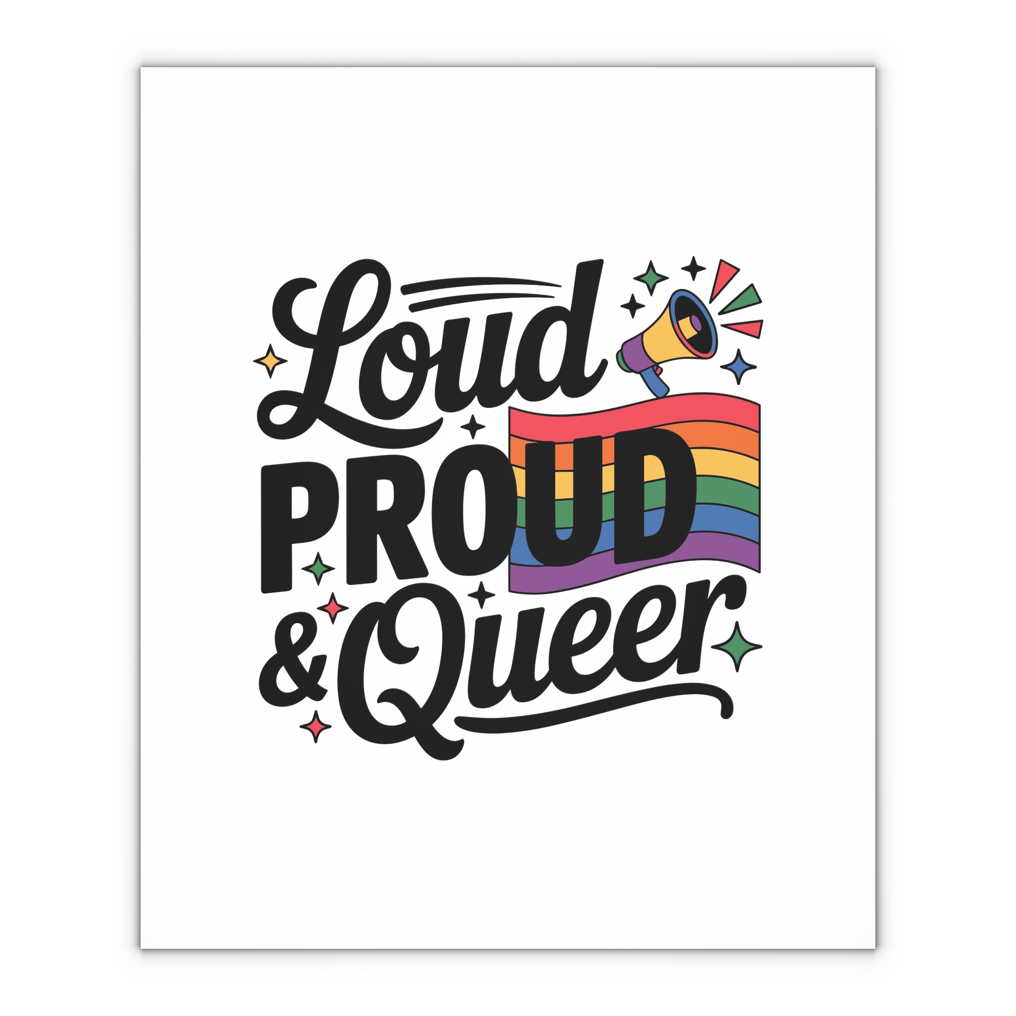 Loud Proud Queer T Shirt Design Isolated White Background2 Gift Wrapping Paper Sheets 1pc - Image 4