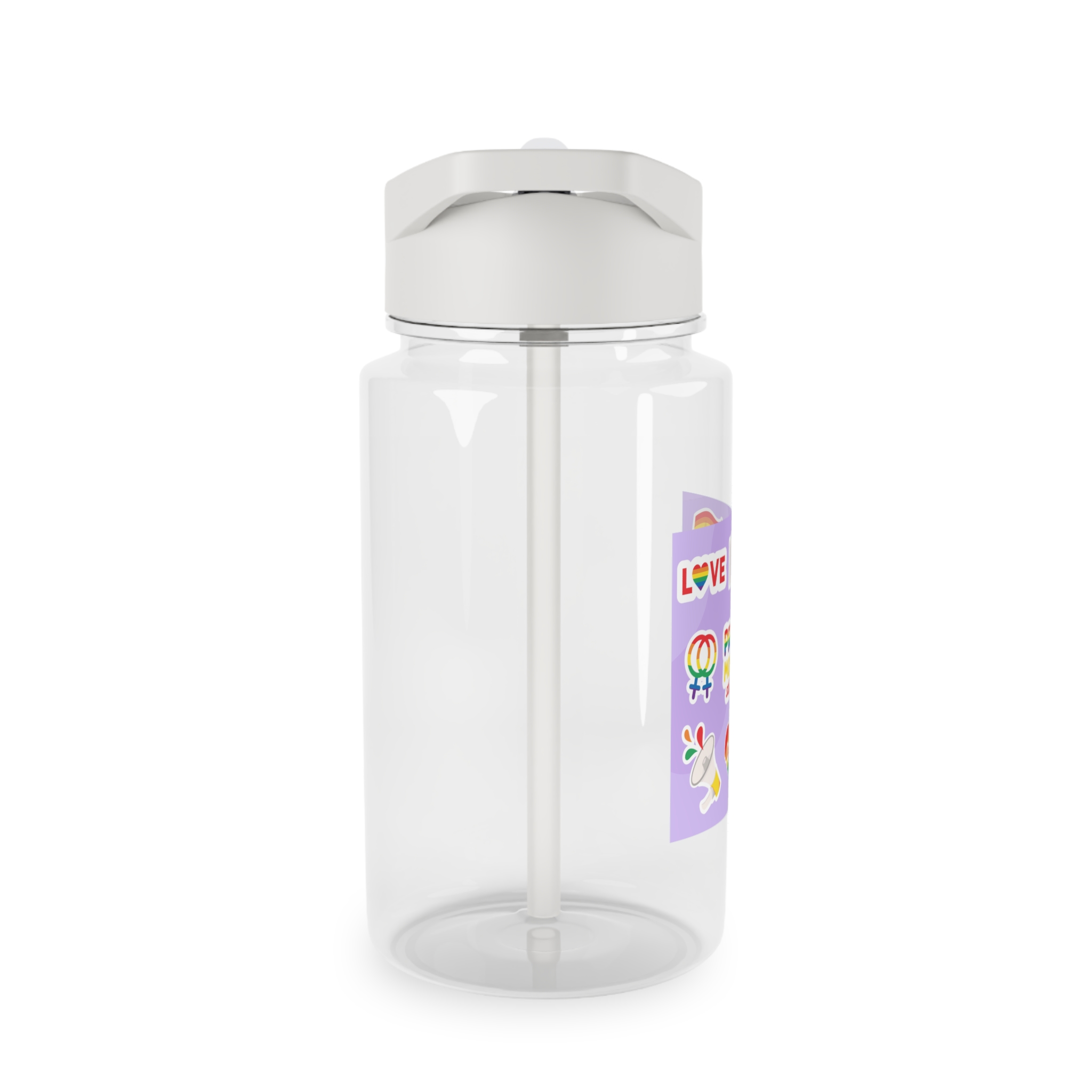 Pride Month Stickers Lgbtq Rainbow Flag Cute Flat Illustrations Tritan Water Bottle - Image 4