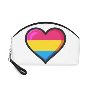 Pansexual Pride Flag Heart Shape Vector Illustration - Makeup Bag