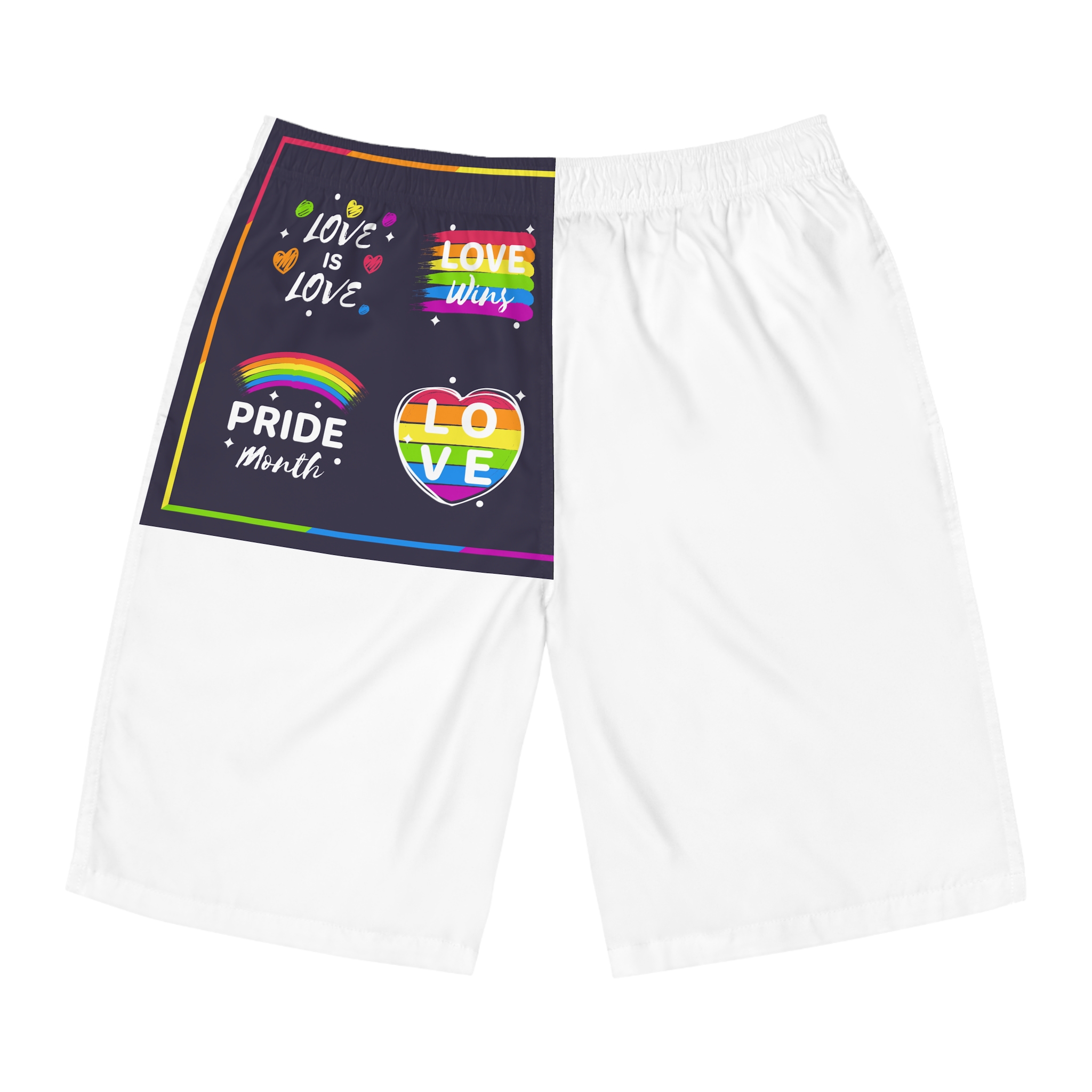 Pride Day Badges Set Mens Board Shorts Aop