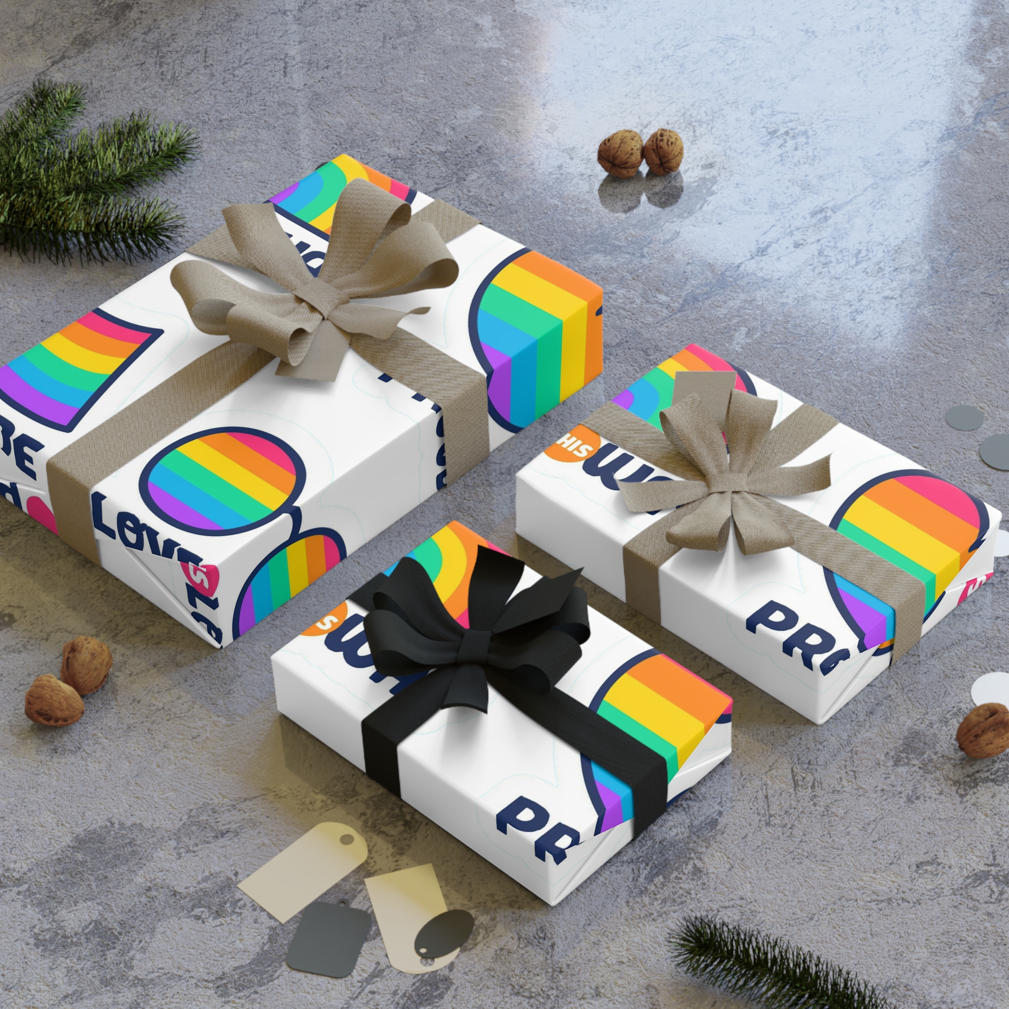 Pride Day Lables Collection Gift Wrapping Paper Rolls 1pc - Image 4