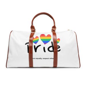 Love Letter Pride Rainbow Lettering Text Writing Pattern Freedom Love Heart Homo Colors Flag Parade(2) Waterproof Travel Bag