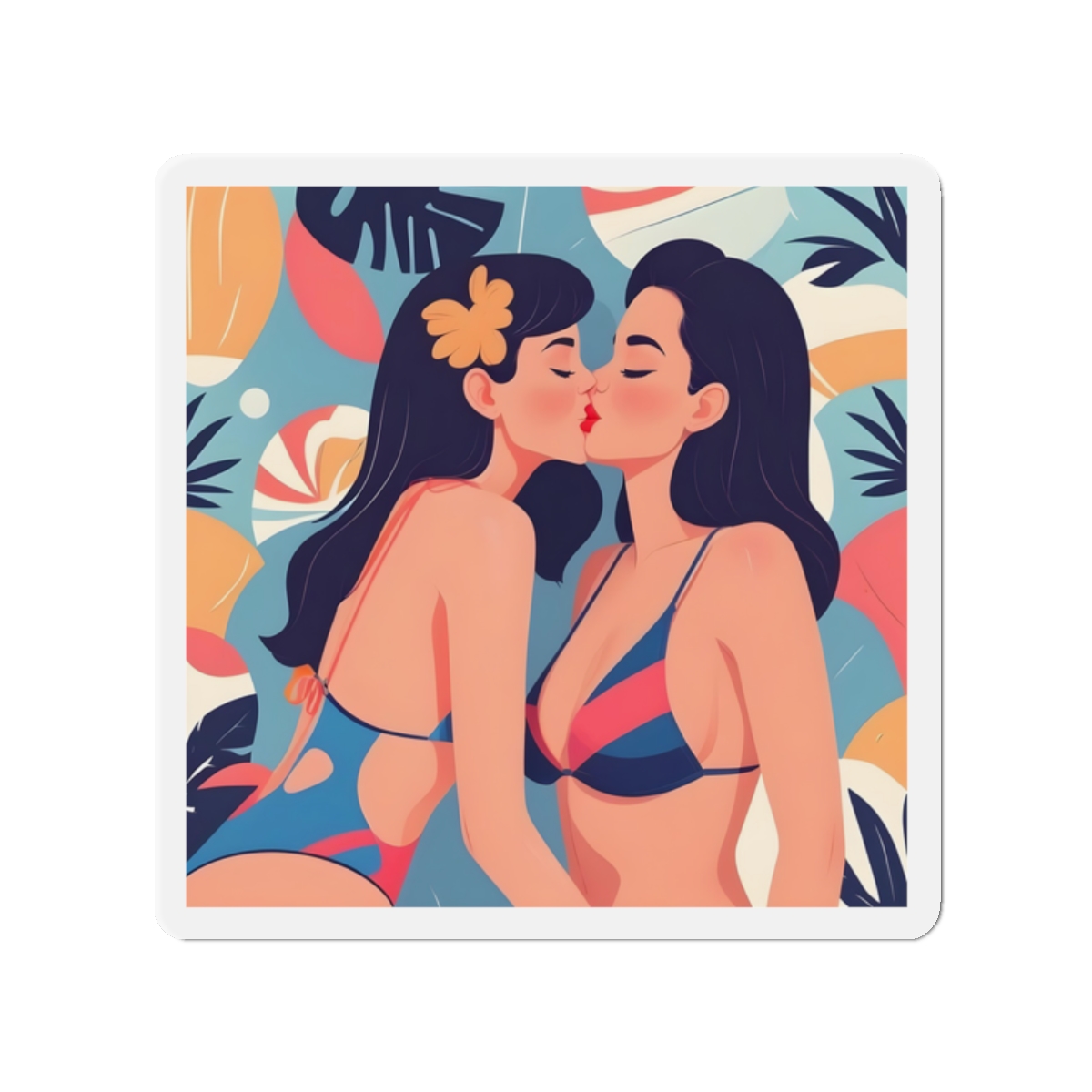Lesbian Pride Design 7397DE Die Cut Magnets