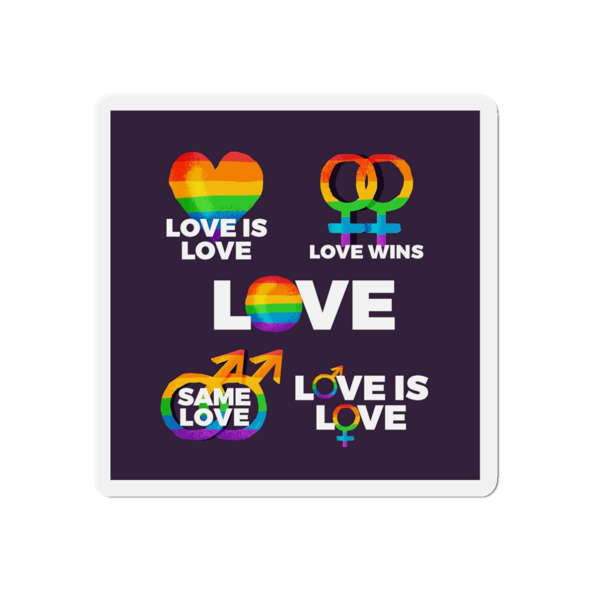 Colorful Pride Day Labels Die Cut Magnets - Image 4