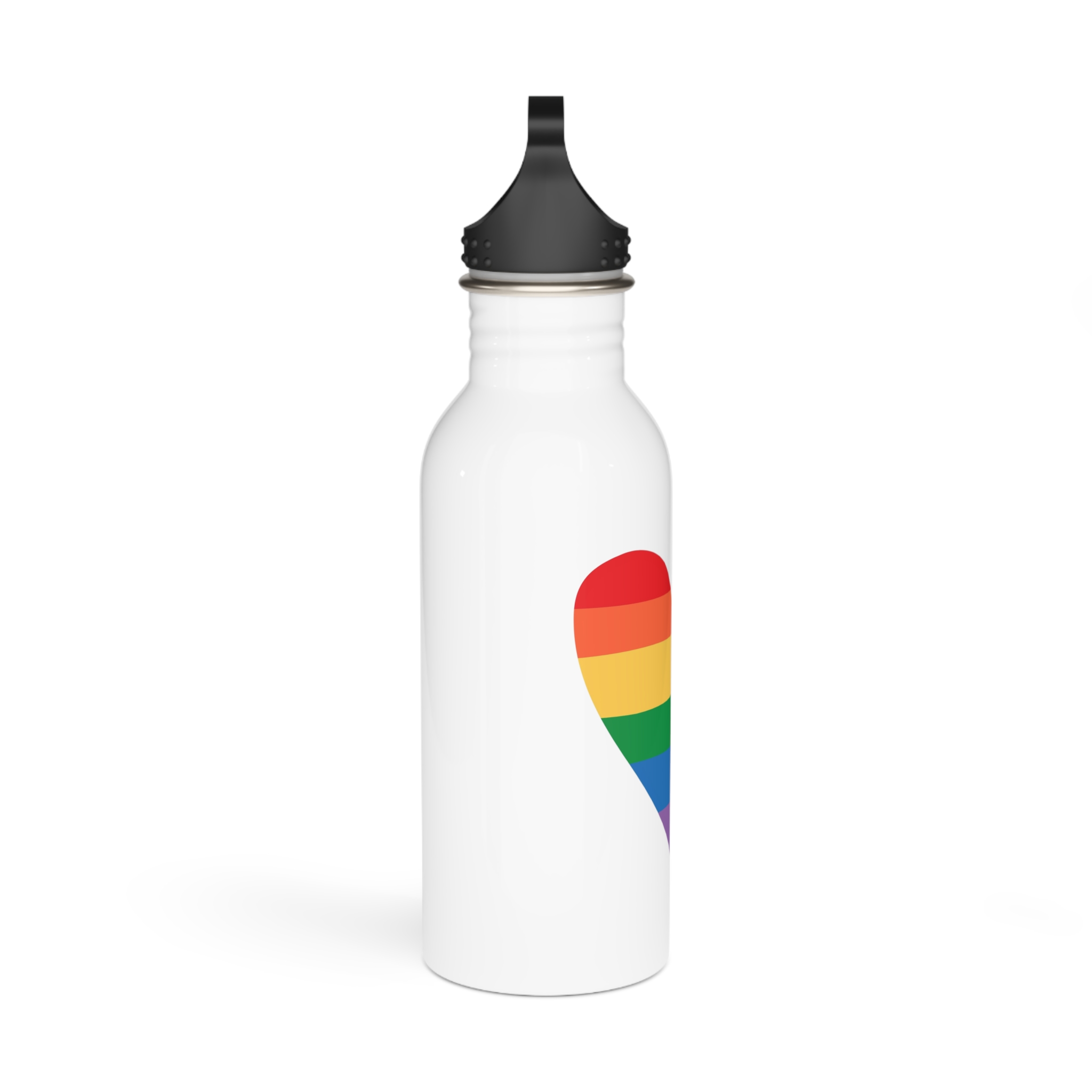 Vector Hand Drawn Lgbt Rainbow Flag Heart Stainless Steel Water Bottle - Image 2