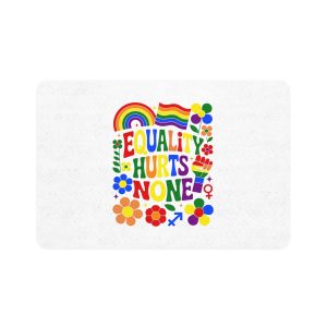 Colorful Equality Hurts None Rainbow Pride Illustration Pet Food Mat 12x18