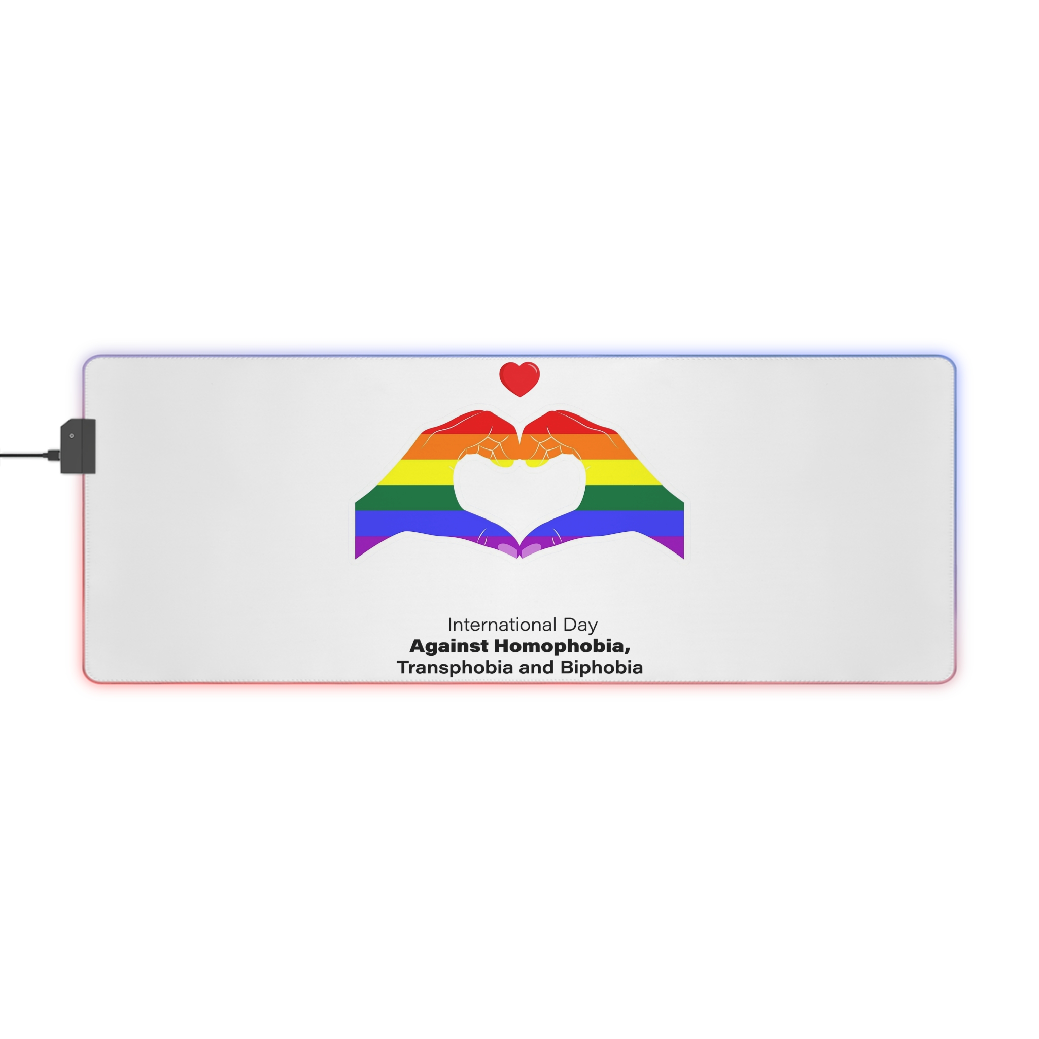 Vector Illustration International Day Against Homophobia Transphobia Biphobia - Led Gaming Mouse Pad - Image 9