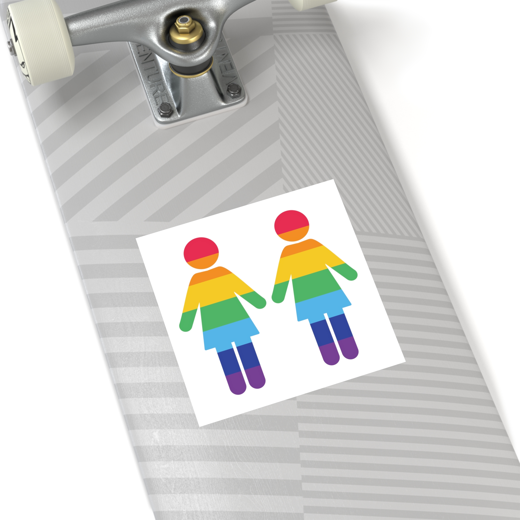 Lgbt Pride Two Lesbians Vector Icon Rainbow Colors Vector Illustration Laminate Stickers Square - Image 36