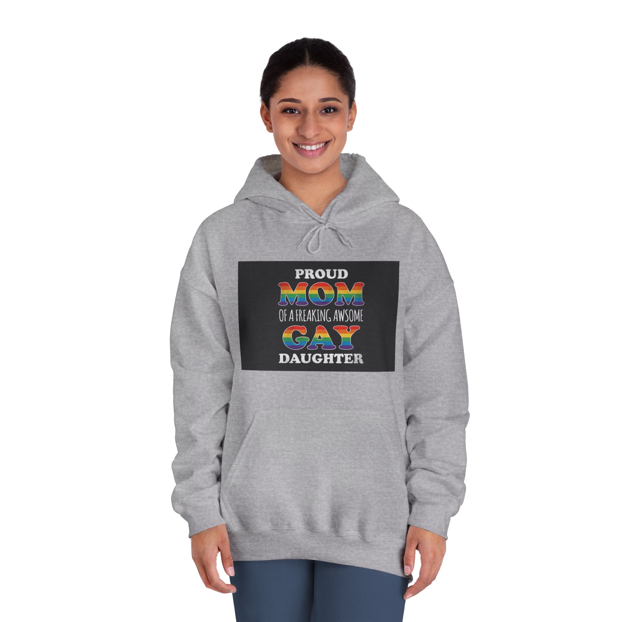Mother Day Pride Rainbow Typography Vector Premium T Shirt(3) Unisex Dryblend Hooded Sweatshirt - Image 16