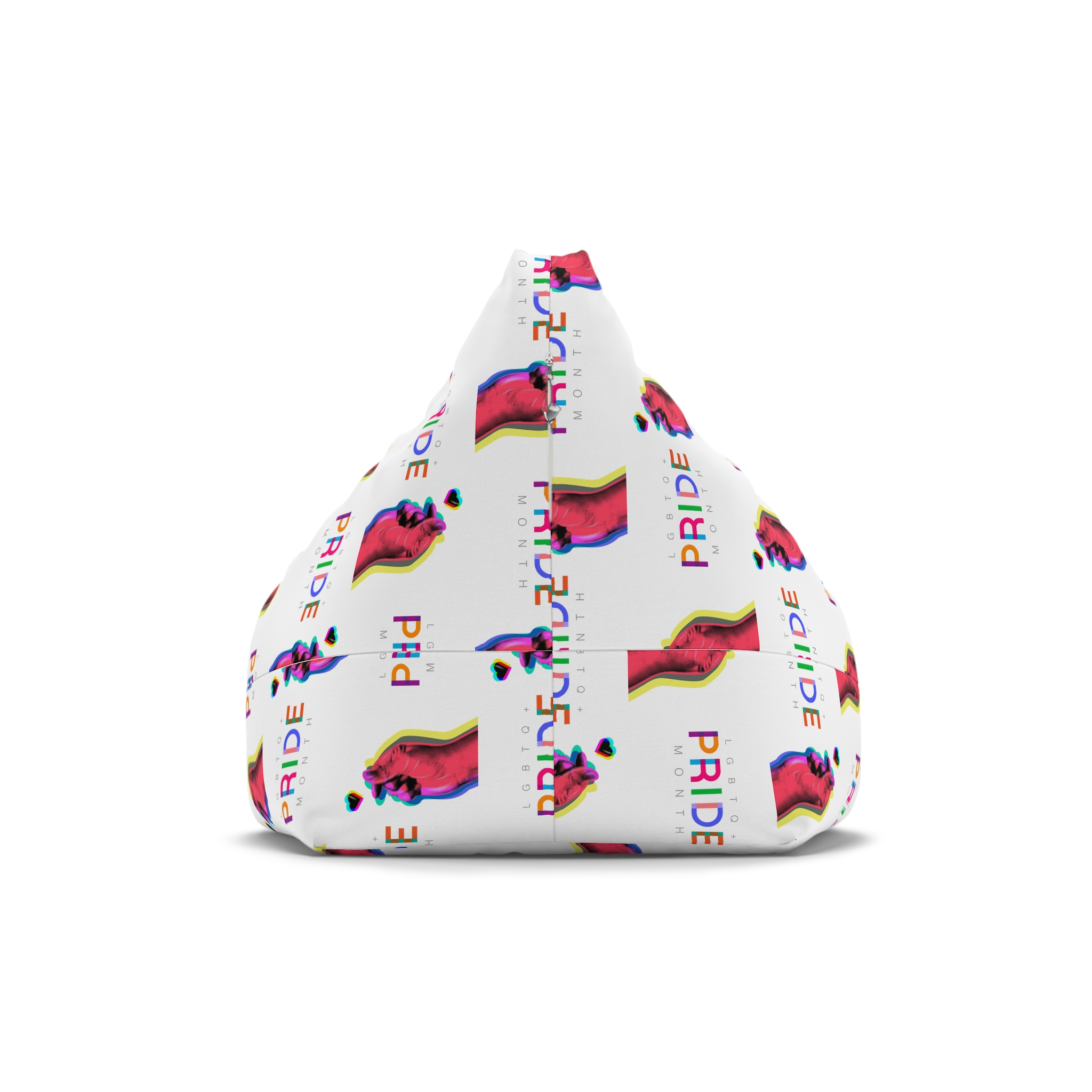 Pride Month Lgbtq Banner Gay Pride Month Rainbow Color Flat Design Hand Together Love Sign Typography Bean Bag Chair Cover - Image 2