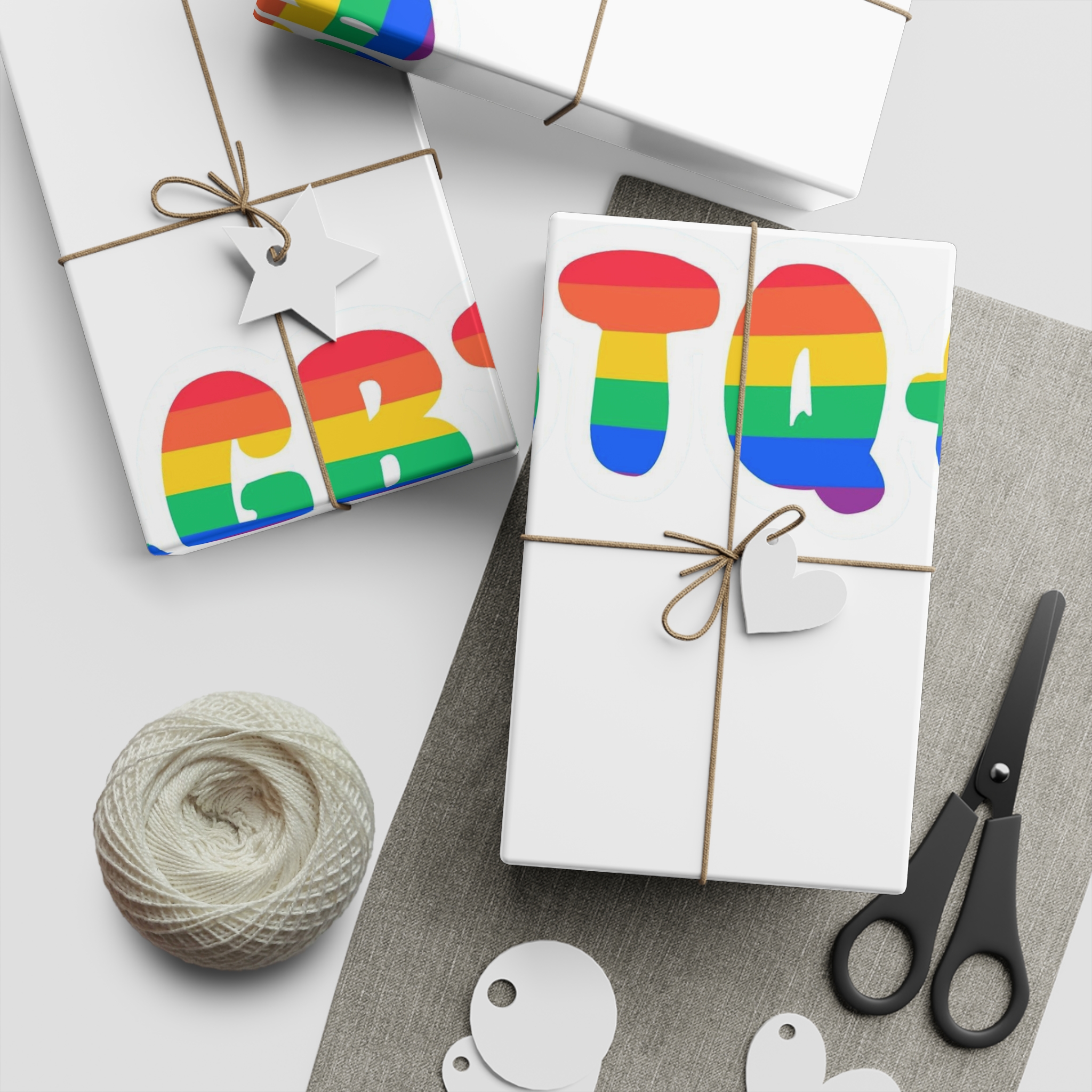 Pride Rainbow Lettering Text Writing Pattern Freedom Love Heart Homo Colors Flag Parade Lgbtq Flag W Gift Wrapping Paper Sheets 1pc - Image 2