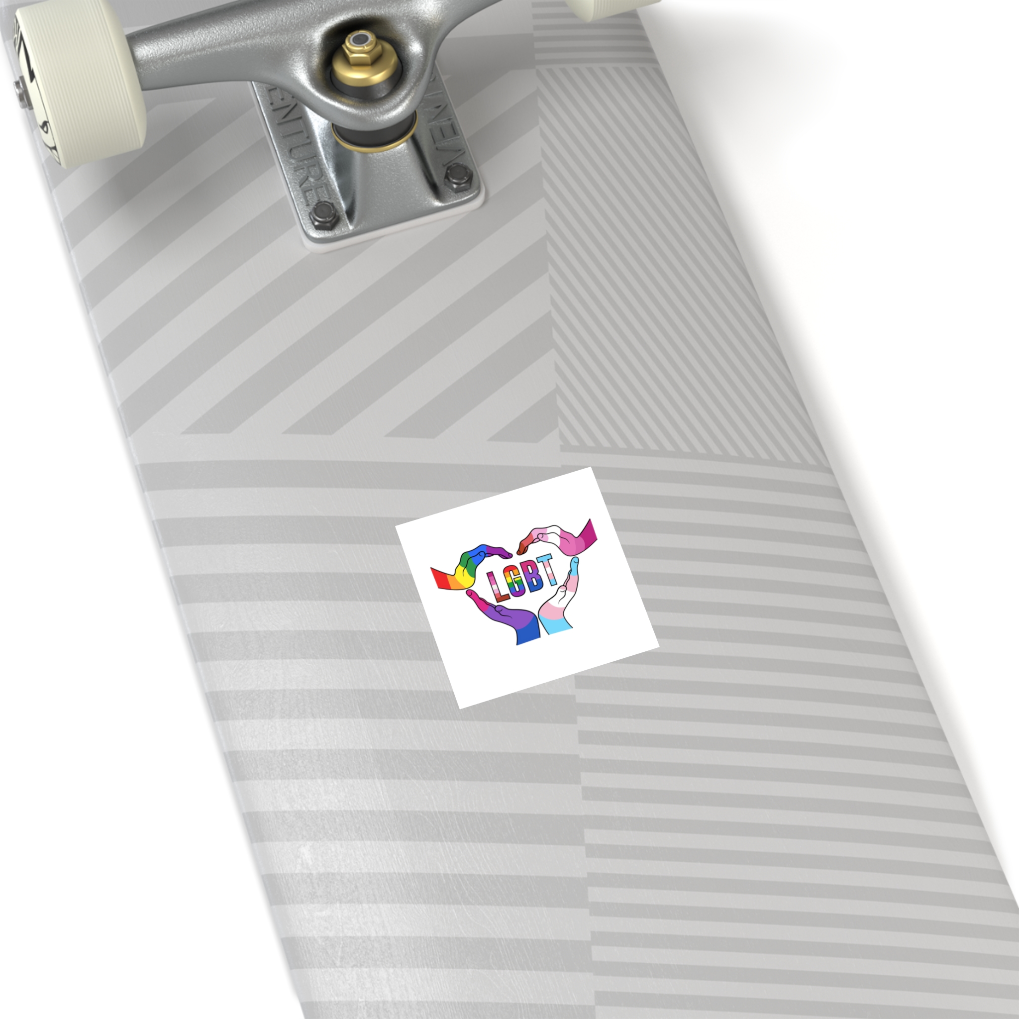 Lgbt Hands United Pride Month Rainbow Flag Vector Illustration Isolated White Background Laminate Stickers Square - Image 4