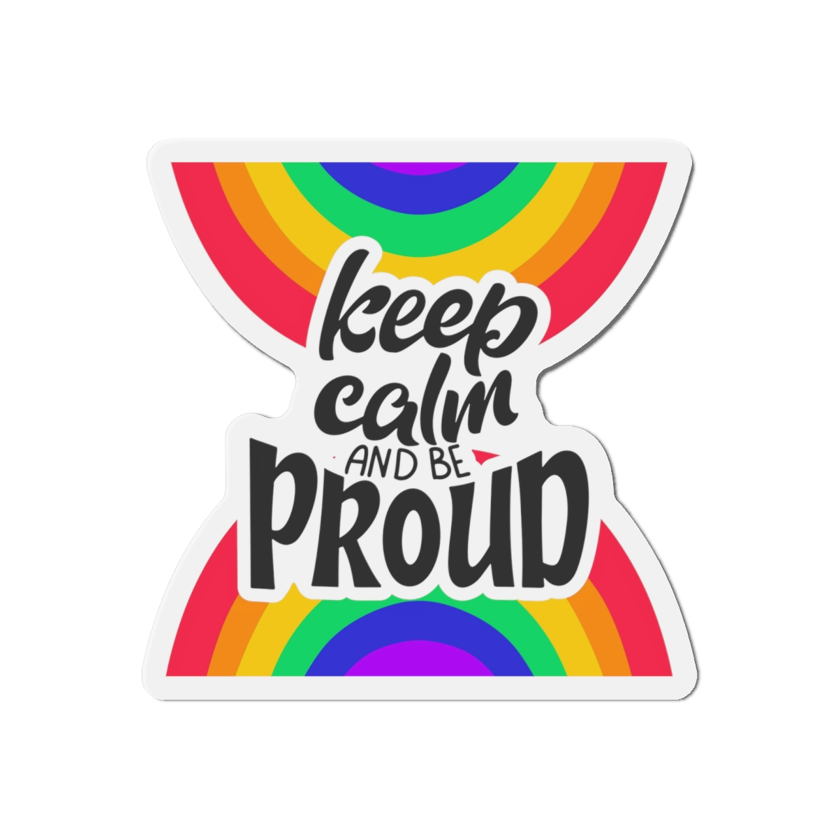 Keep Calm Be Proud Lgbt Lettering Quote Pride Poster Concept With Colorful Rainbow Vector Die Cut Magnets - Image 7